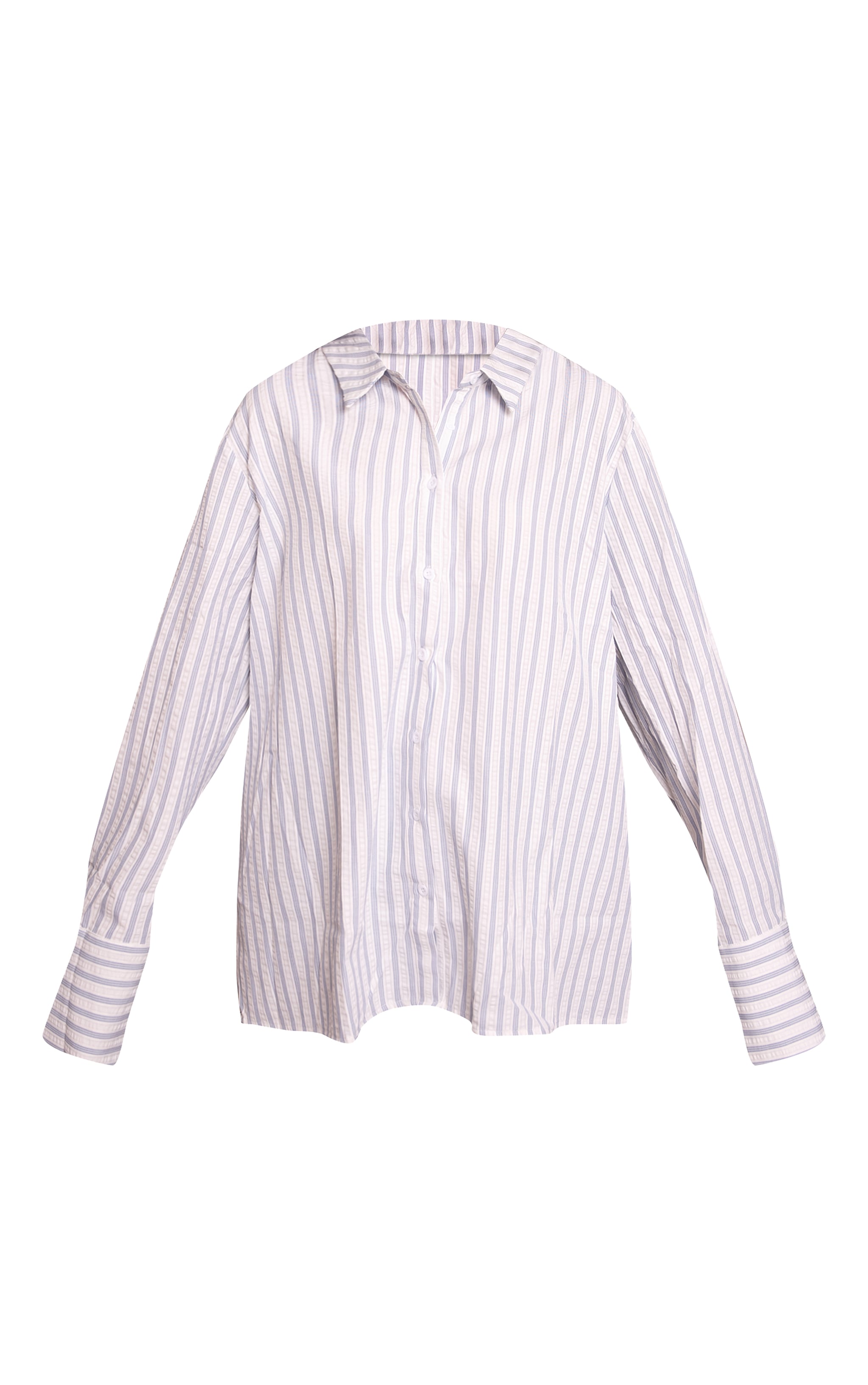 Chemise oversize bleue à rayures et manchettes image 5