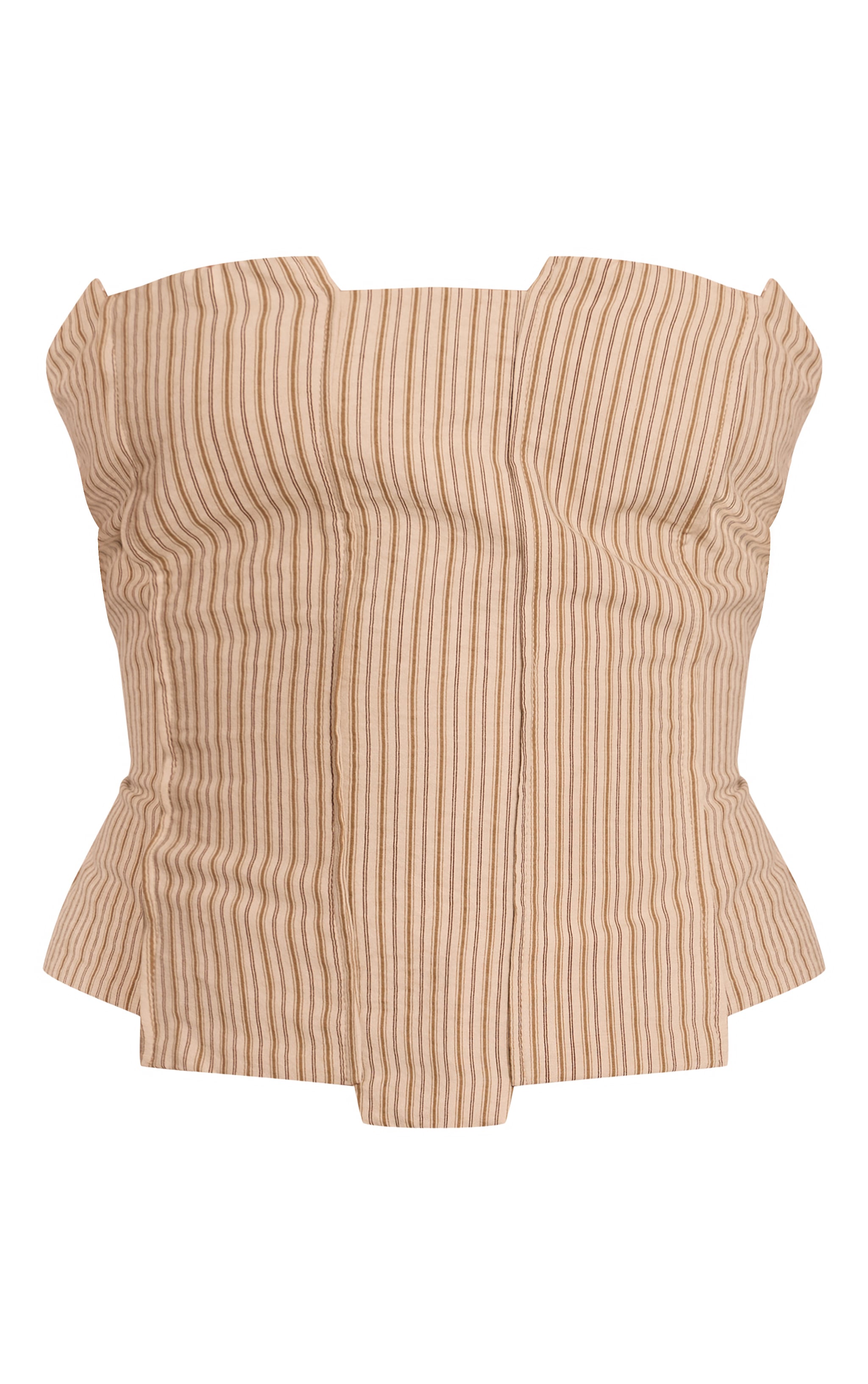 Cream Striped Peach Skin Corset