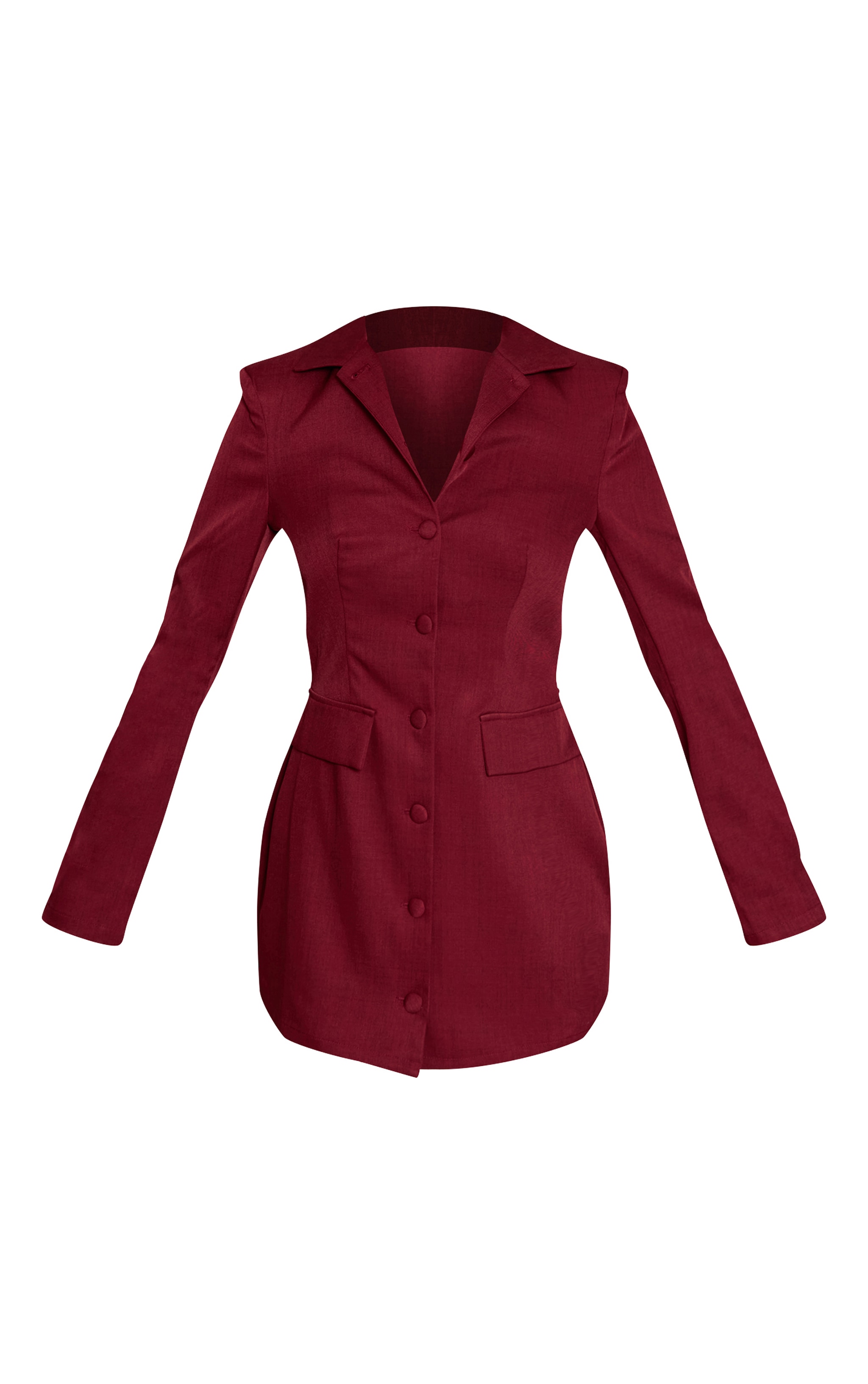 Mini robe de tailleur bordeaux à boutons et poches image 5