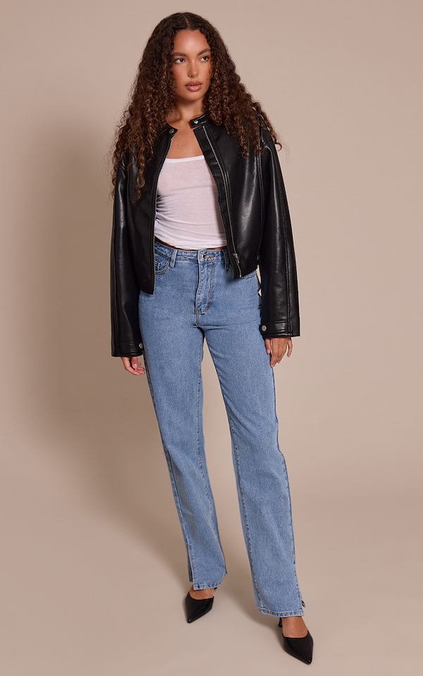 Tall Vintage Wash High Waist Split Hem Jeans