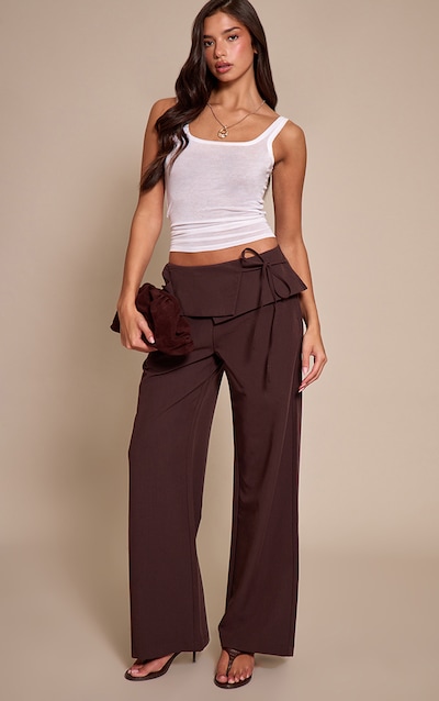 Chocolate Overlay Wide Leg Pants