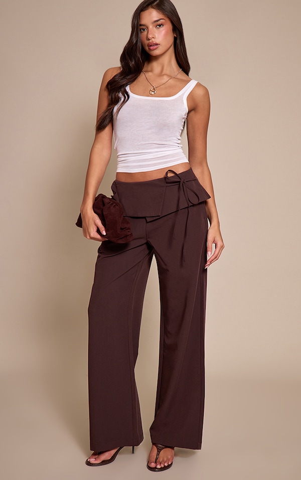 Chocolate Overlay Wide Leg Pants