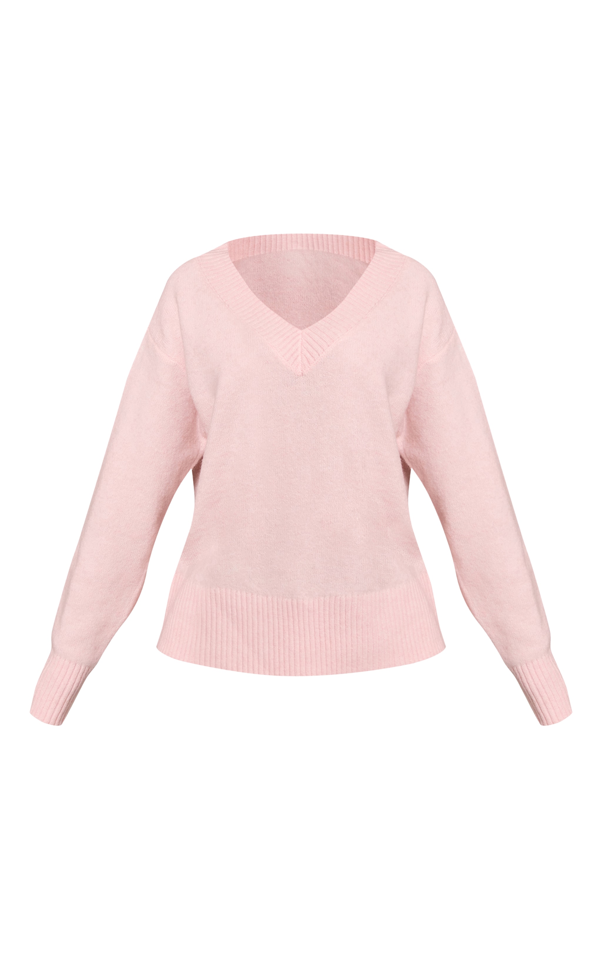 Petite Baby Pink Knit V-neck Sweater image 5
