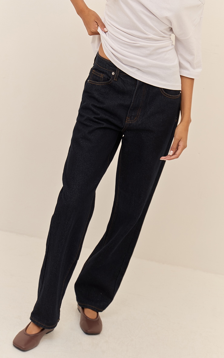 Dark Indigo High Waist Straight Leg Jeans image 2