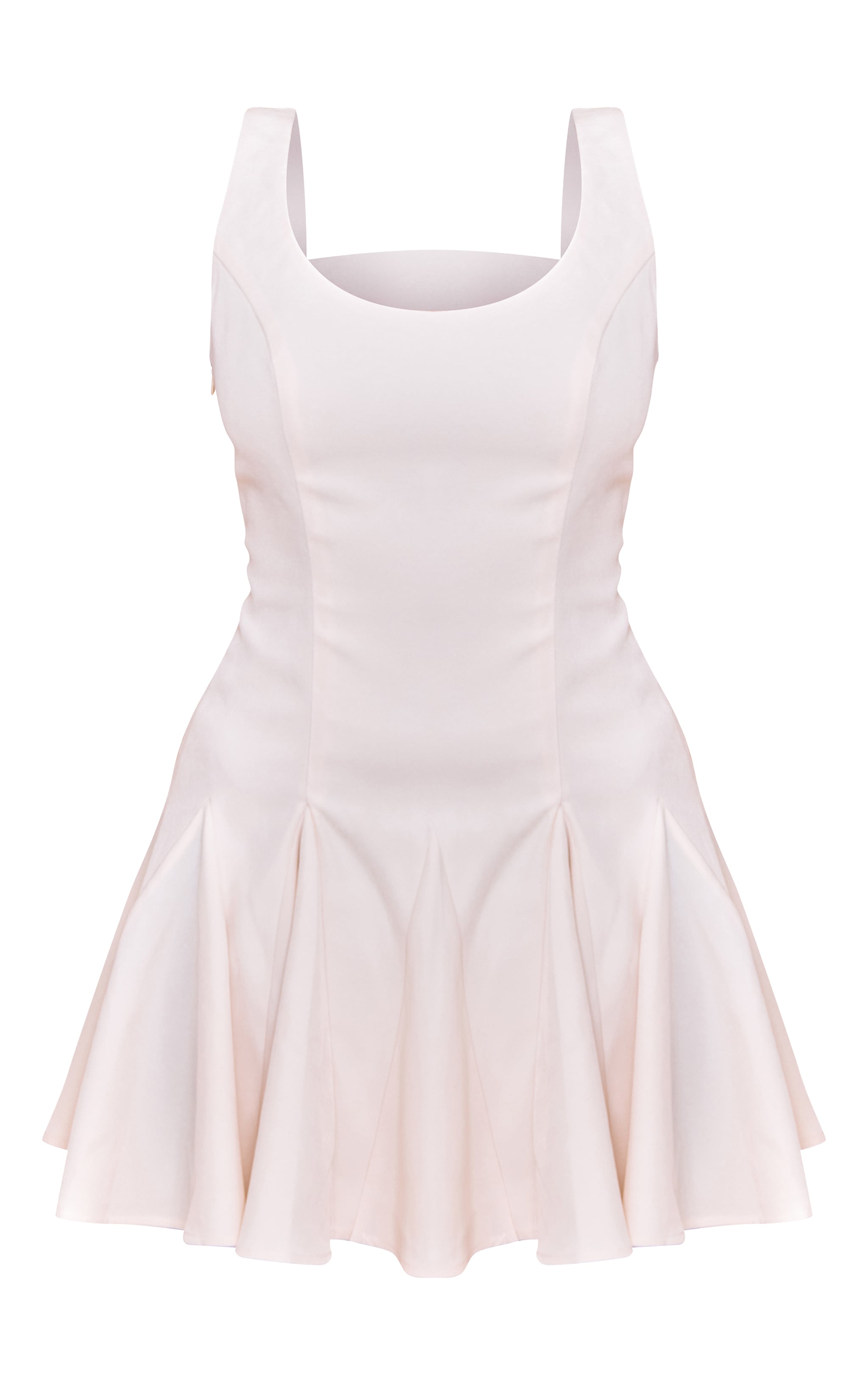 Cream Woven Godet Detail Shift Dress image 5