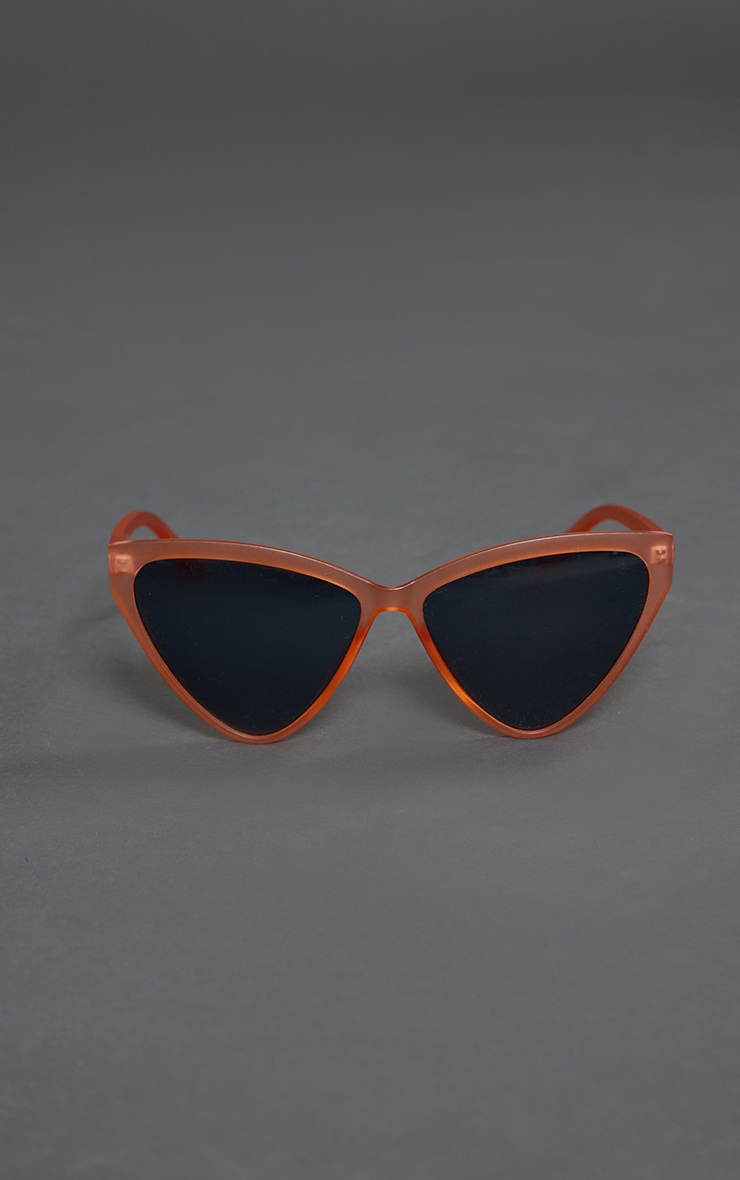 Orange Matte Triangular Frame Sunglasses image 3