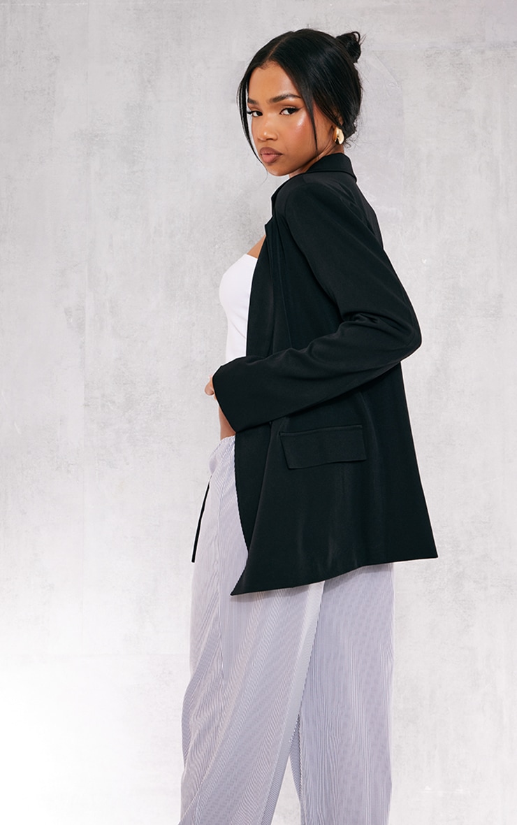 Black Tailored Oversized Longline Blazer image 2