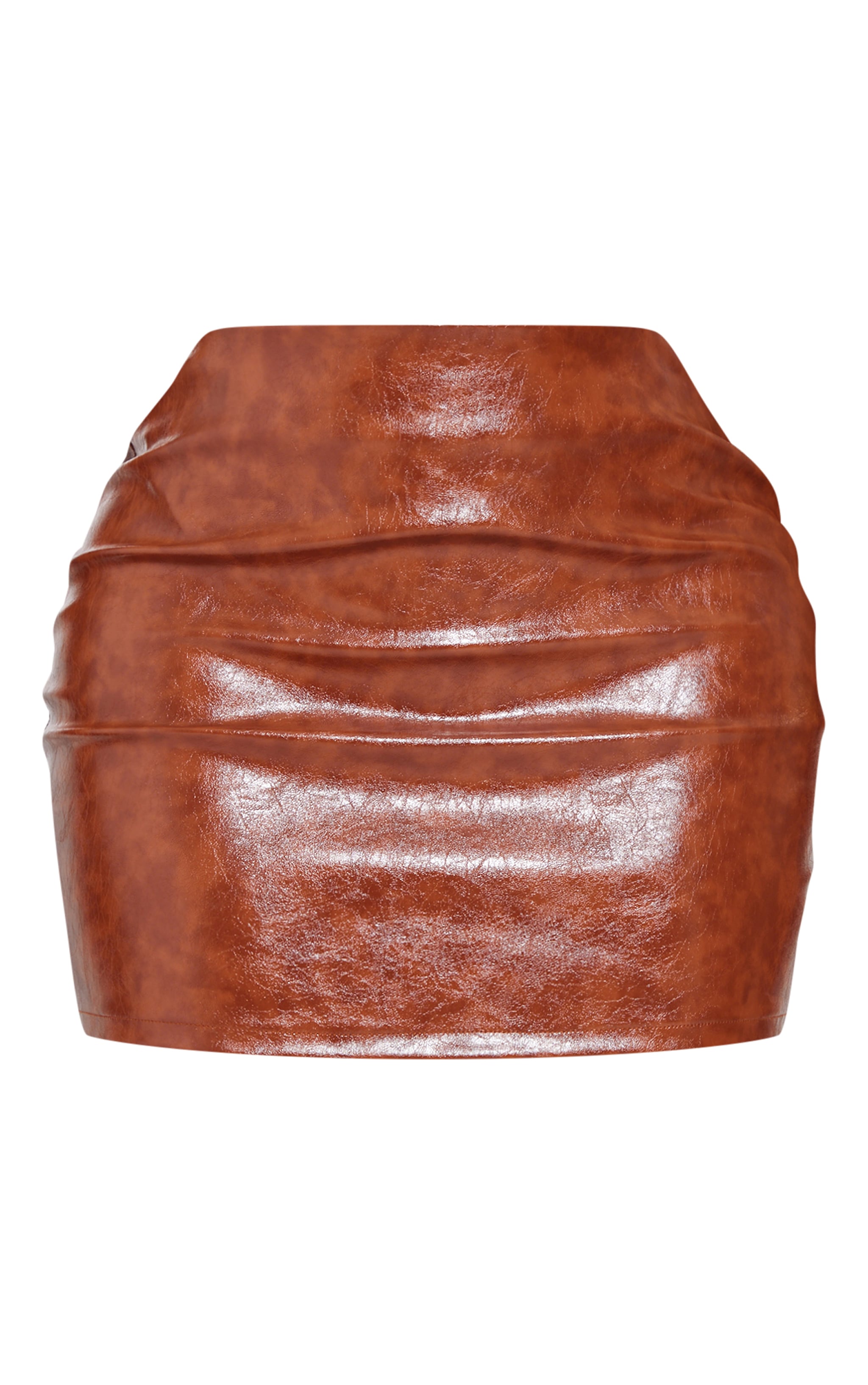 Shape Brown Washed Faux Leather Skirt image 6