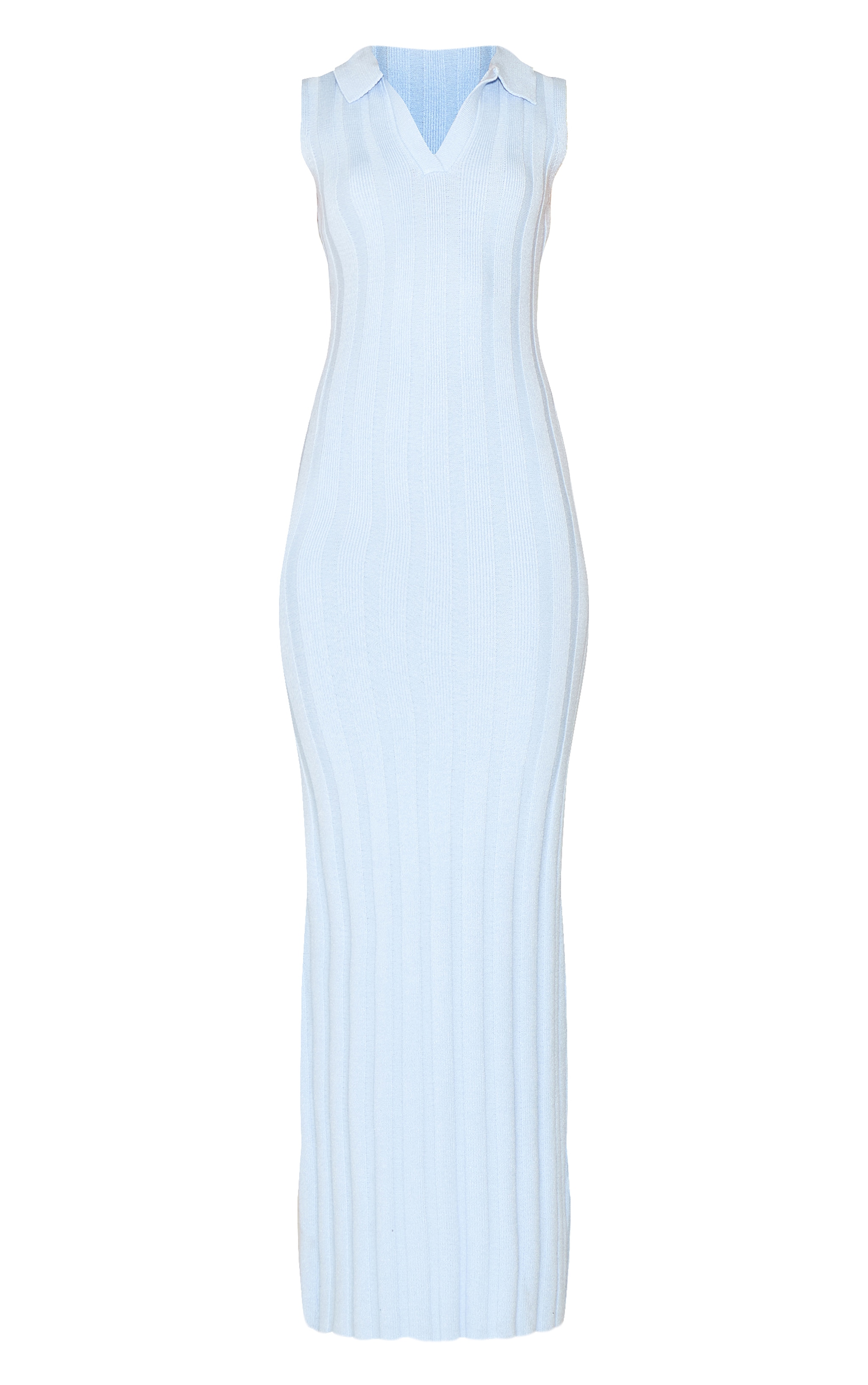 Blue Sleeveless Wide Rib Dress image 5