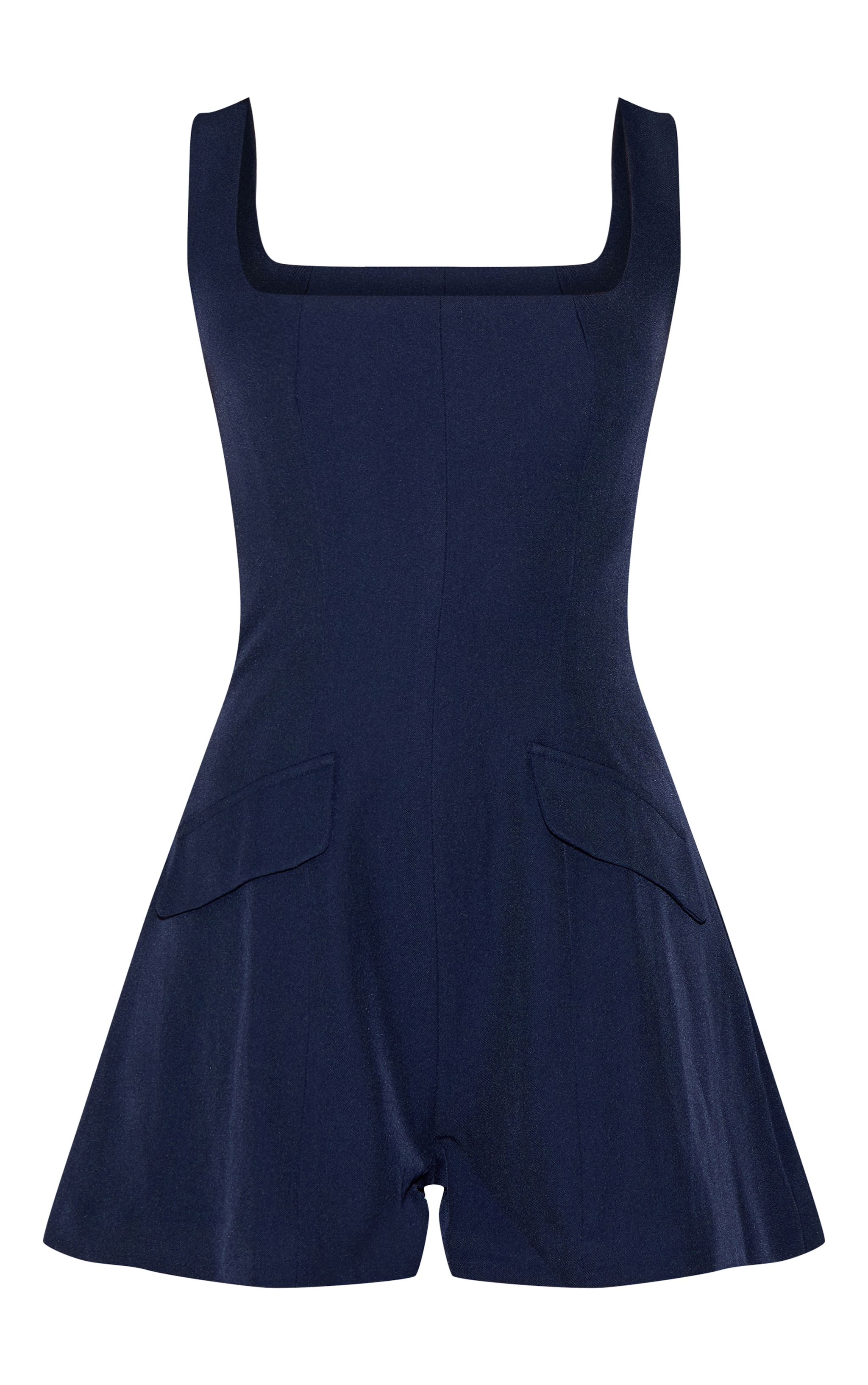 Combishort tissé bleu marine à poches image 5