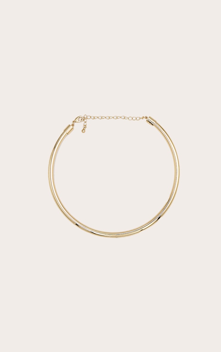 Gold Metal Bar Choker image 3