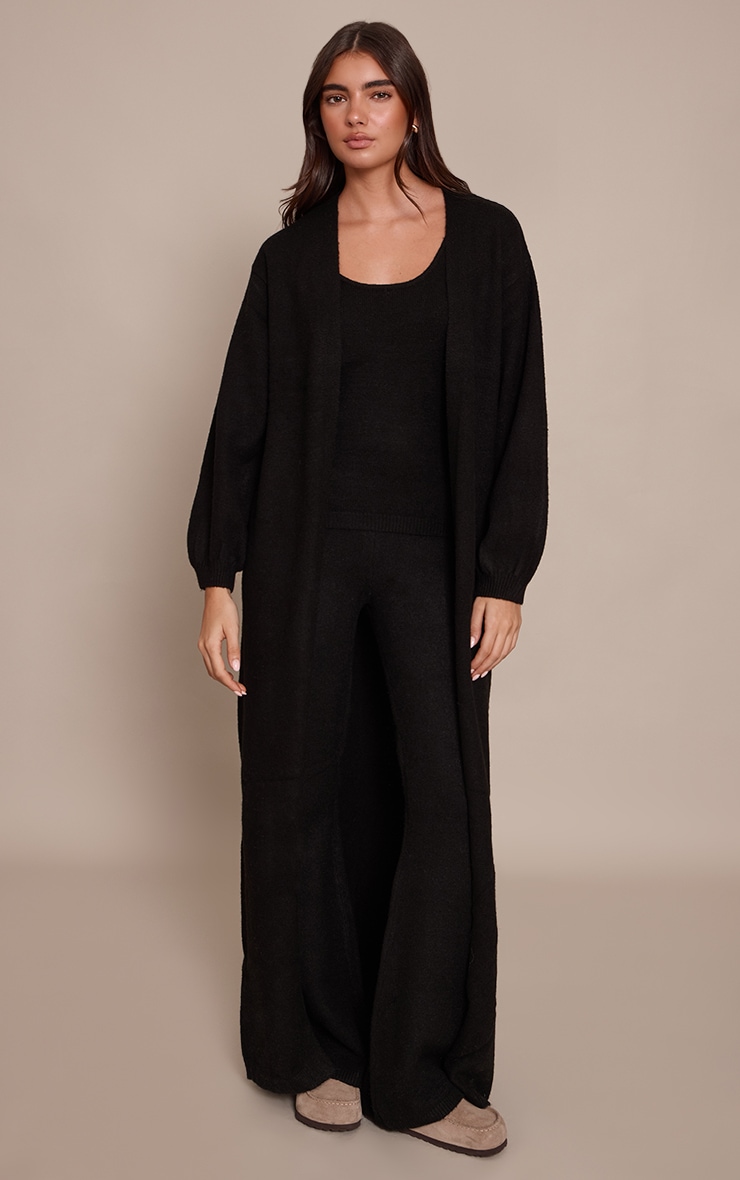 Black Knitted Maxi Cardigan image 3
