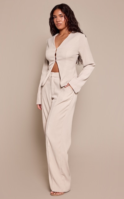 Shape Stone Seam Detail Wide Leg Trousers