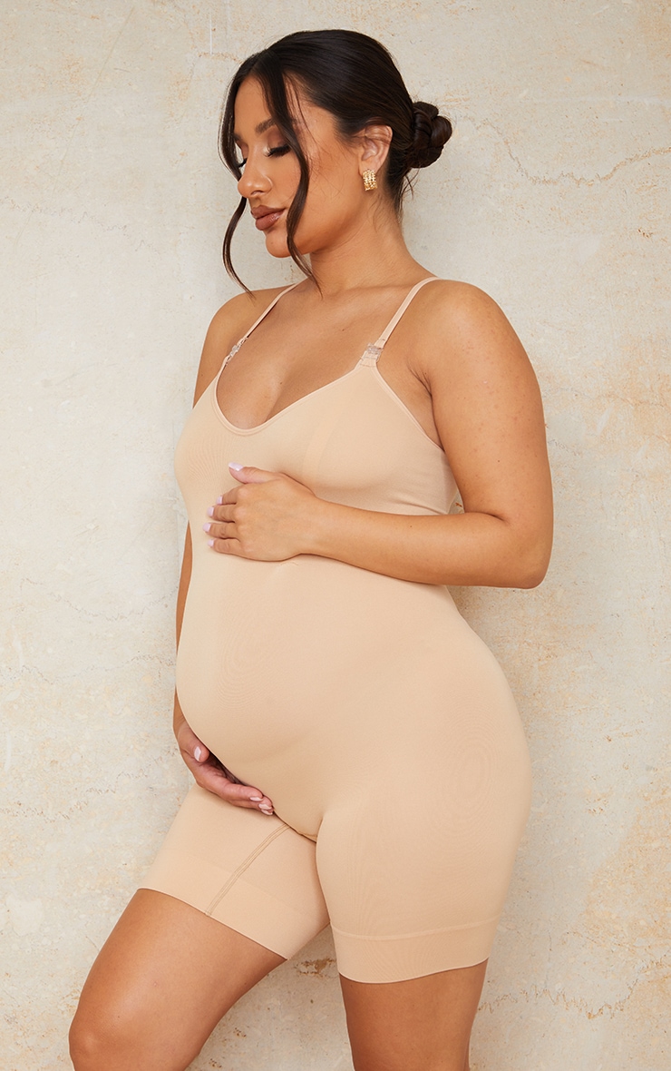 Maternity Camel Seamless Nursing Lingerie Bodysuit image 1