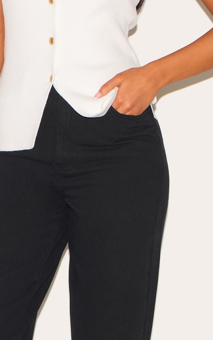 Tall Washed Black High Waist Mom Jeans image 4