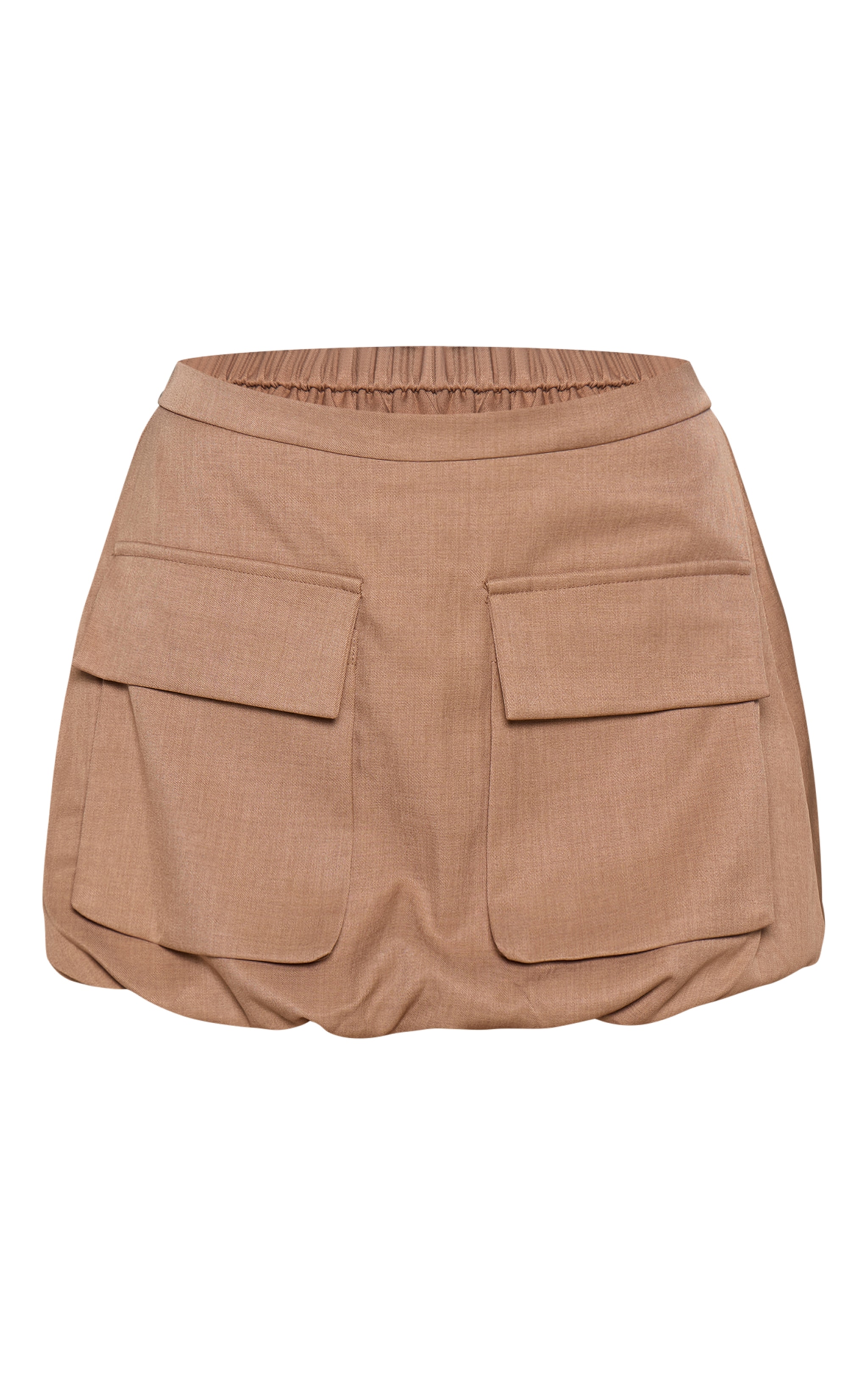 Camel Woven Utility PuffBall Mini Skirt image 6