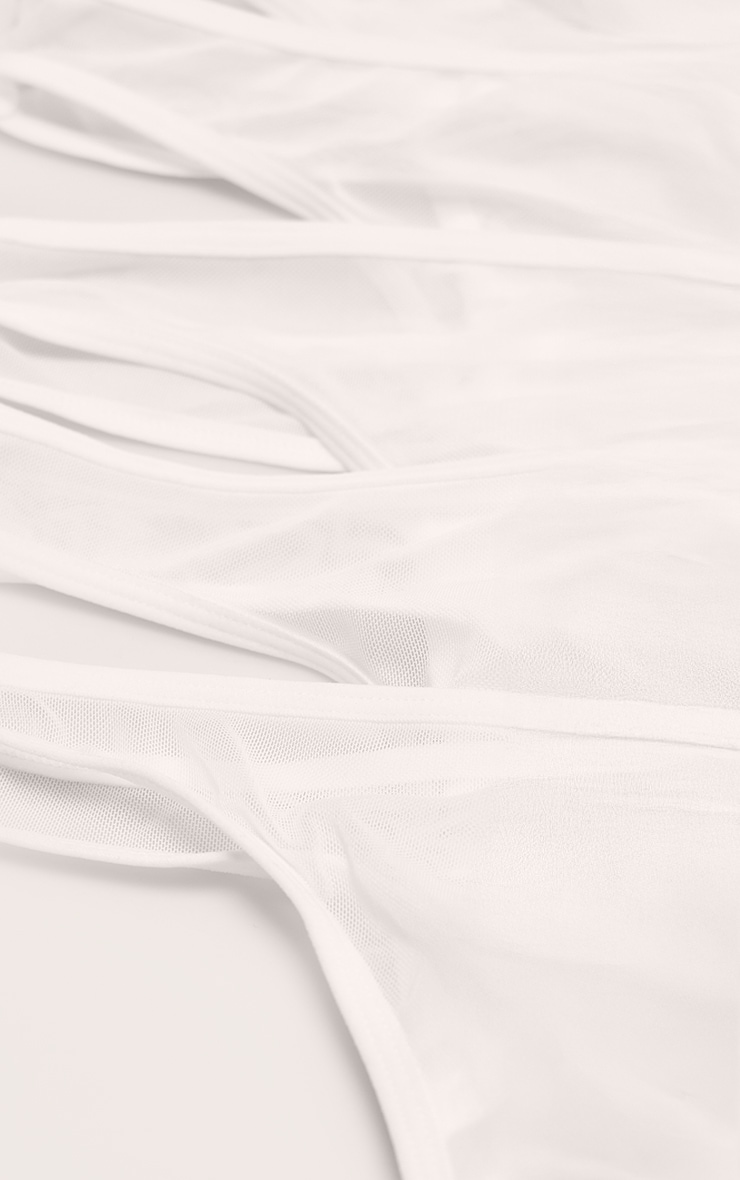 White Mesh Pack of 5 Basic Thongs image 2