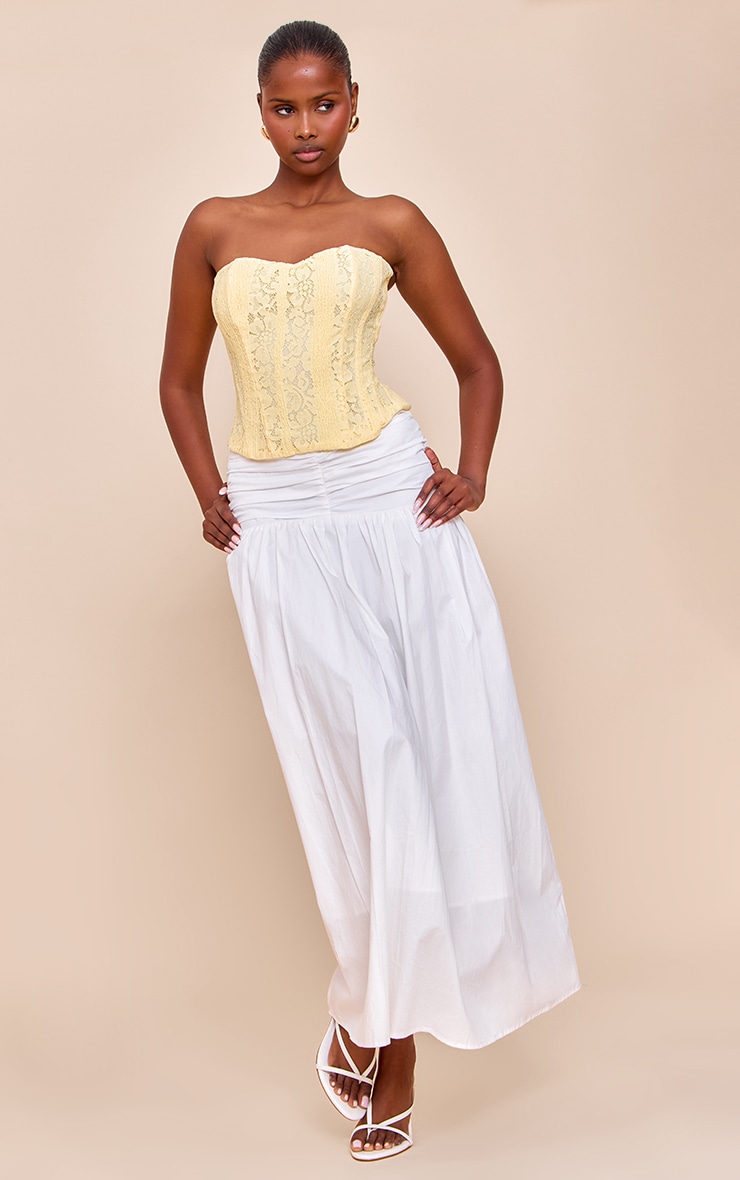 Butter Yellow Lace Boned Bandeau Corset Top image 3