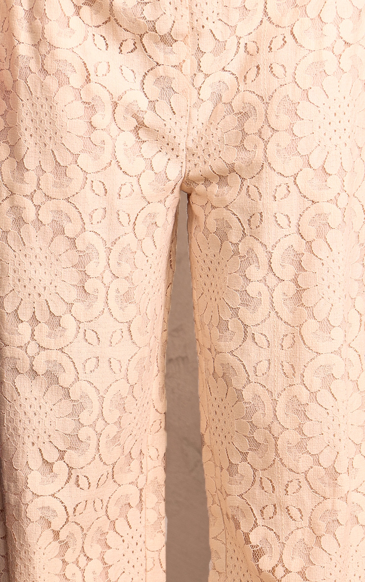 Nude Lace Jacquard Elasticated Waist Pants image 4