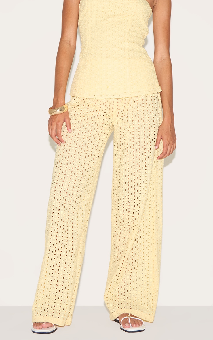 Lemon Embroidered Mid Rise Pants | Co-ords