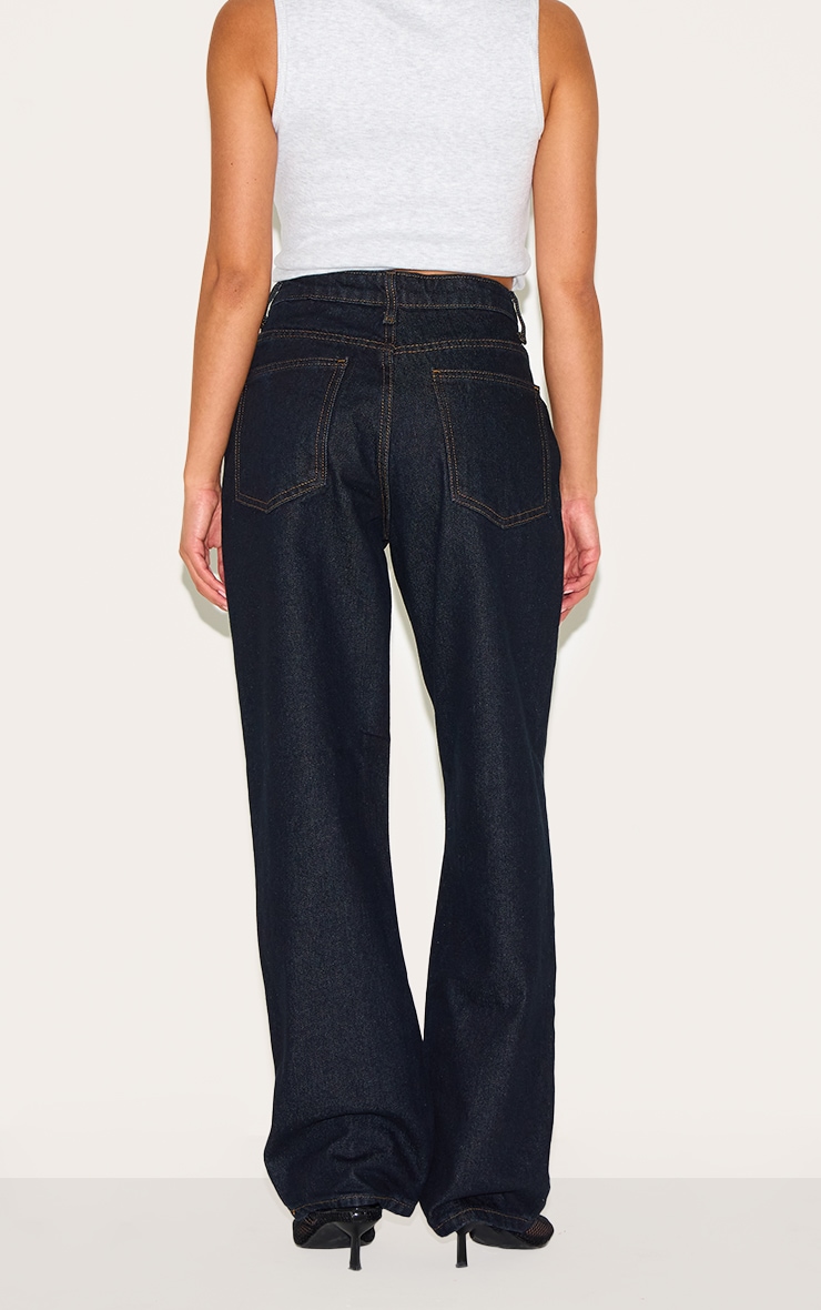 Petite Jean droit indigo foncé à taille haute image 3