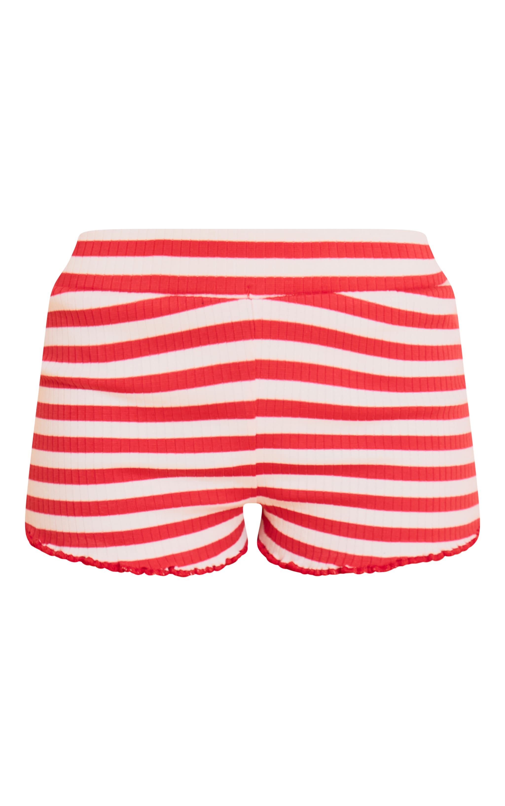 Petite Red Stripe Stripe Ribbed Mini Shorts image 6
