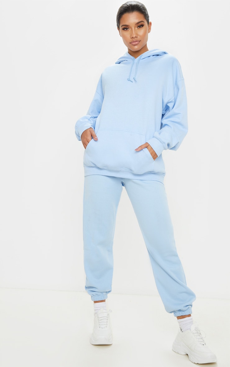 oversized light blue hoodie
