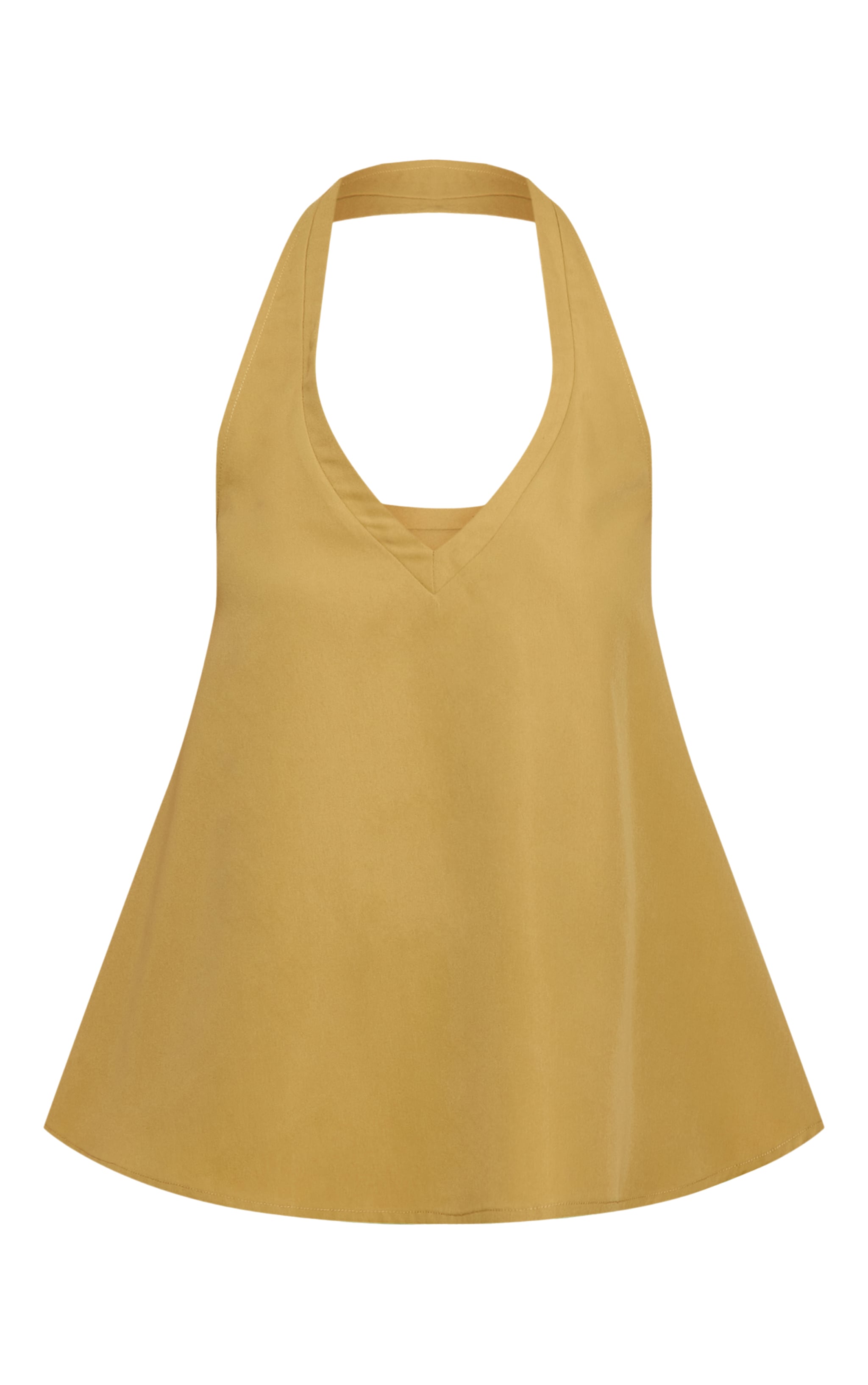 Sand Tailored Halter Frill Detail Top image 5