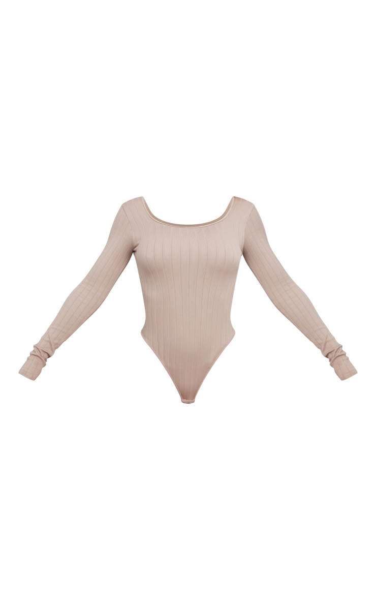 Stone Wide Structured Rib Square Neck Bodysuit image 6