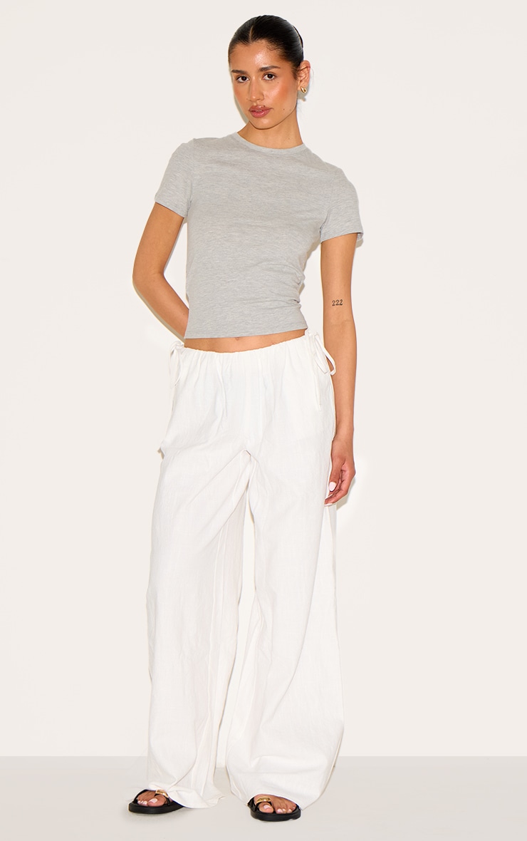 Tall Ash Grey Soft Cotton Crew Neck Short Sleeve Top image 3