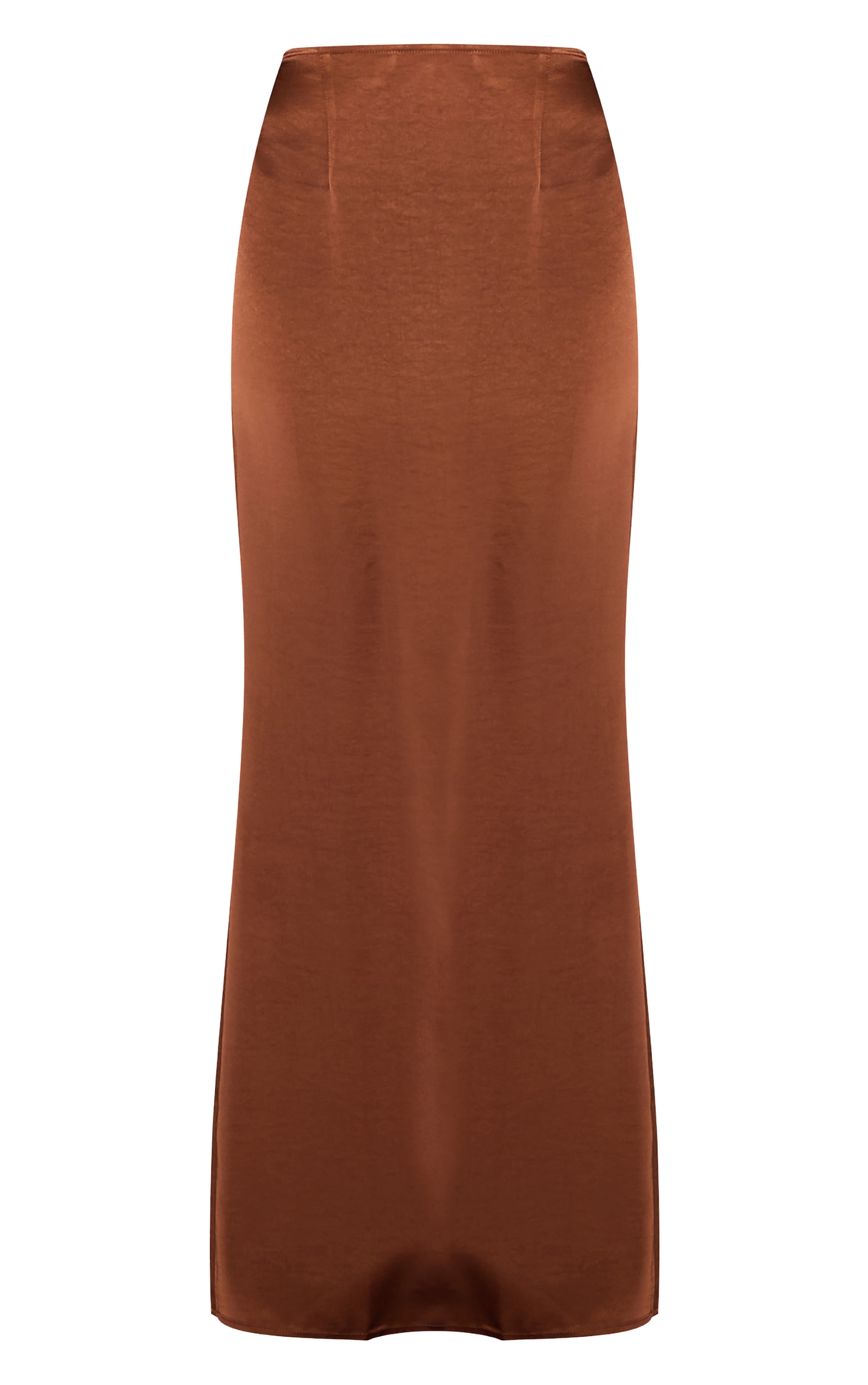 Chocolate Mid Rise Satin Maxi Skirt image 5