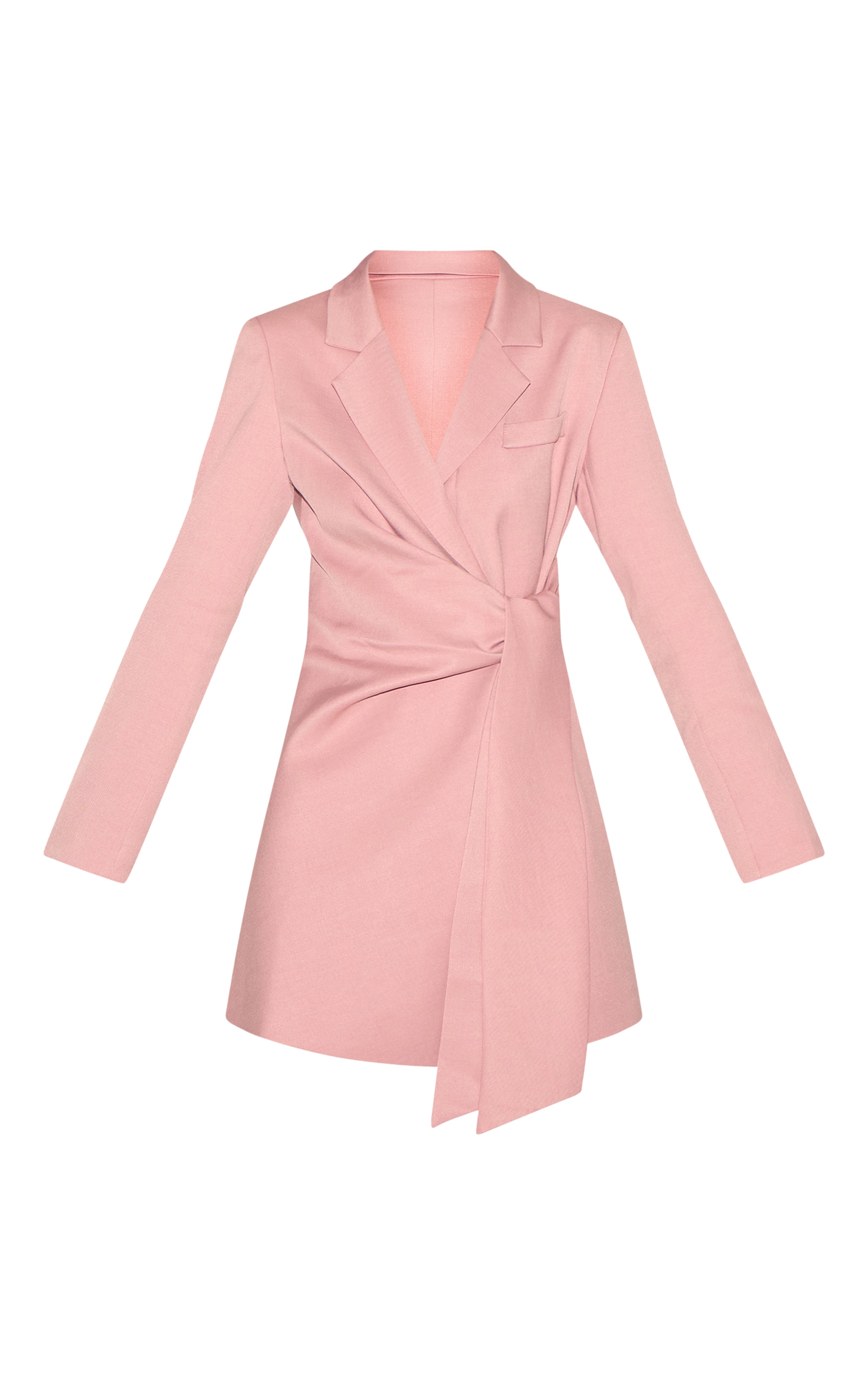 Pink Woven Blazer Side Tie Mini Dress image 5