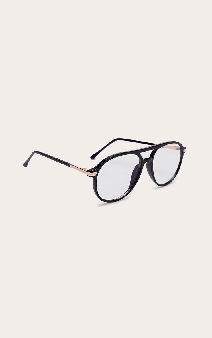 Black Oversized Aviator Blue Light Readers image 3