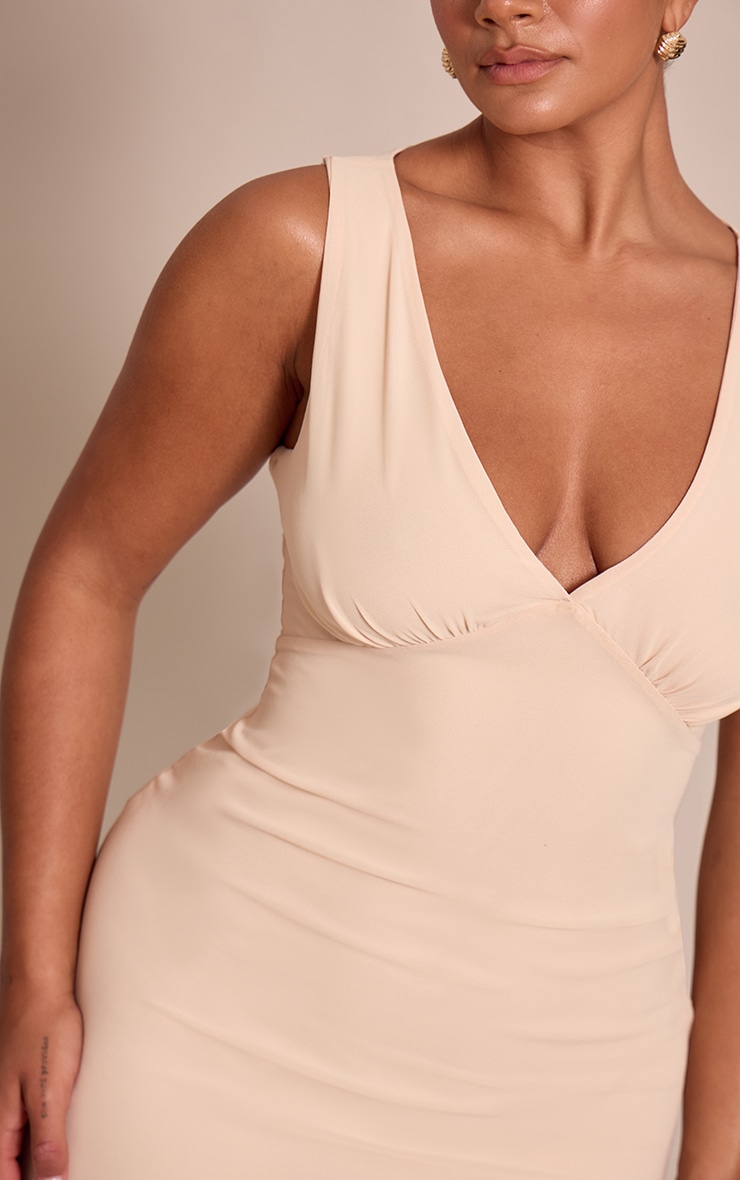 Shape Mini robe en mousseline de soie crème au beurre à décolleté devant image 4