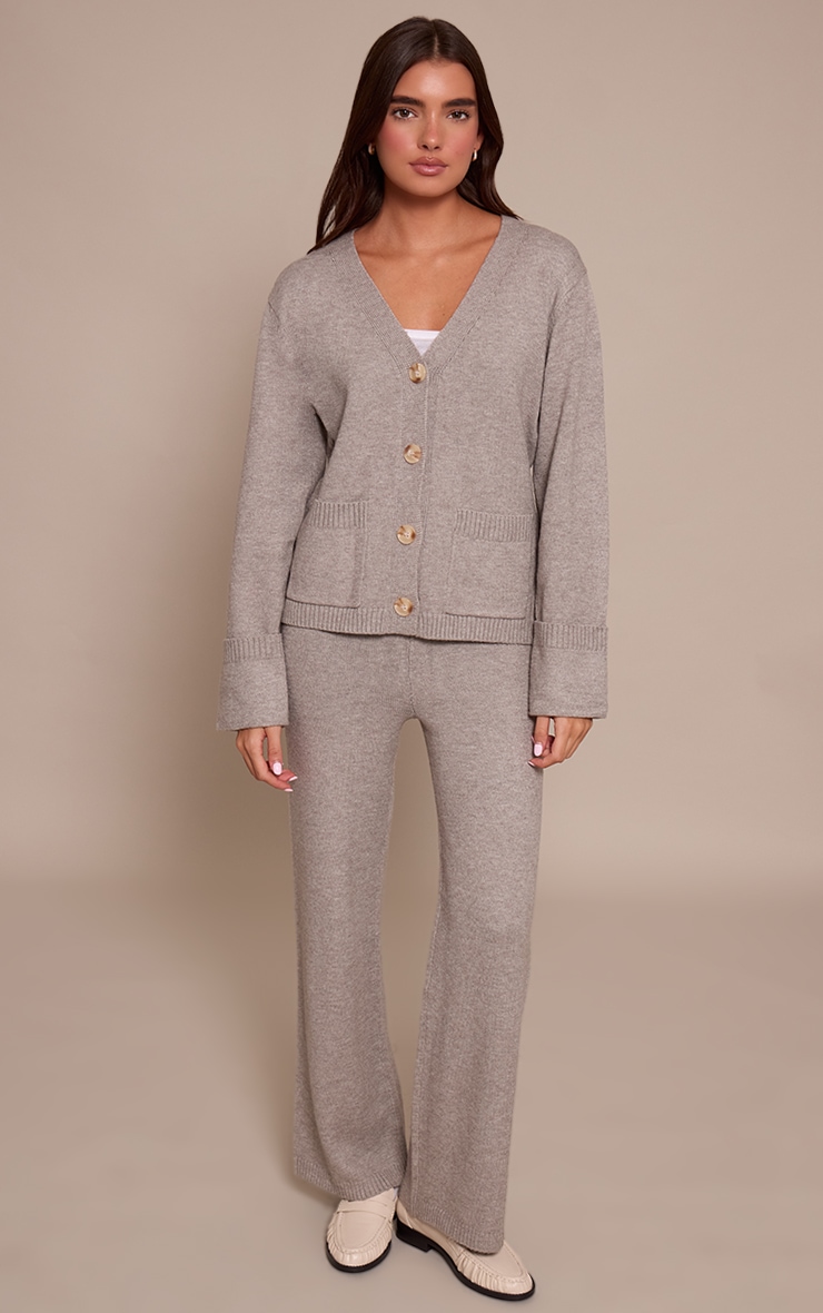 Soft Grey Turn Back Cuff Cardigan image 3