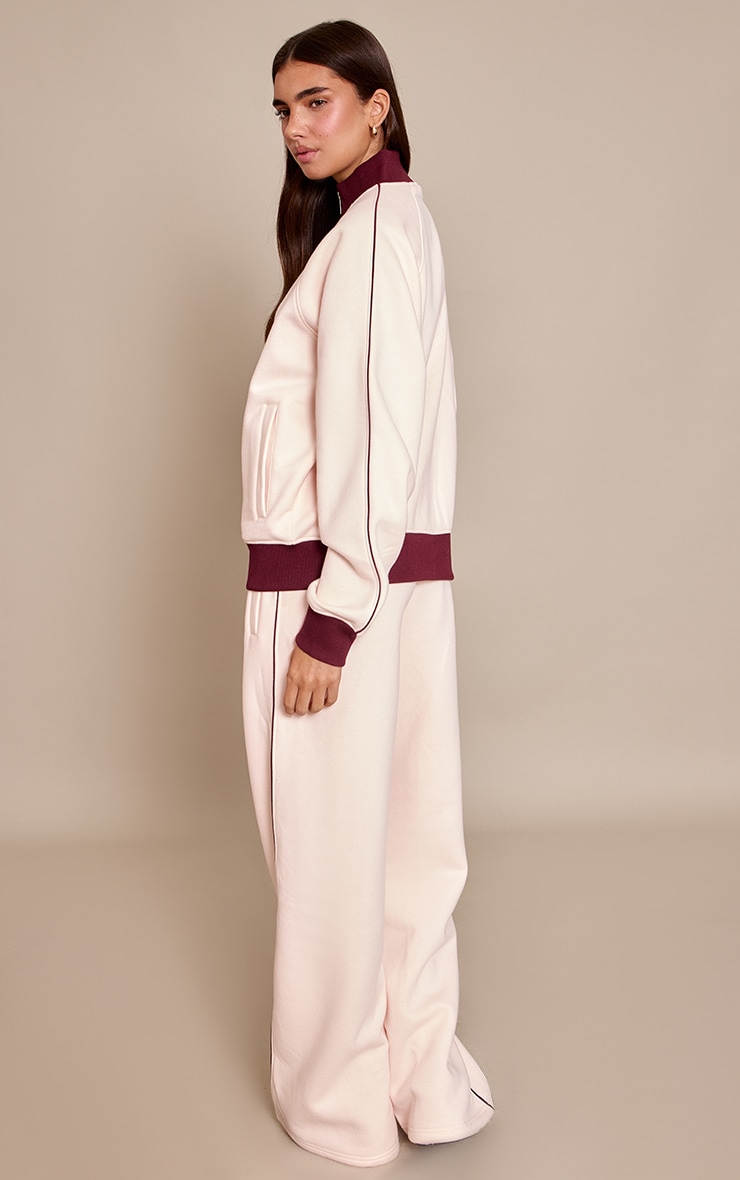 Pink Contrast Seam Drawcord Straight Leg Jogger image 3