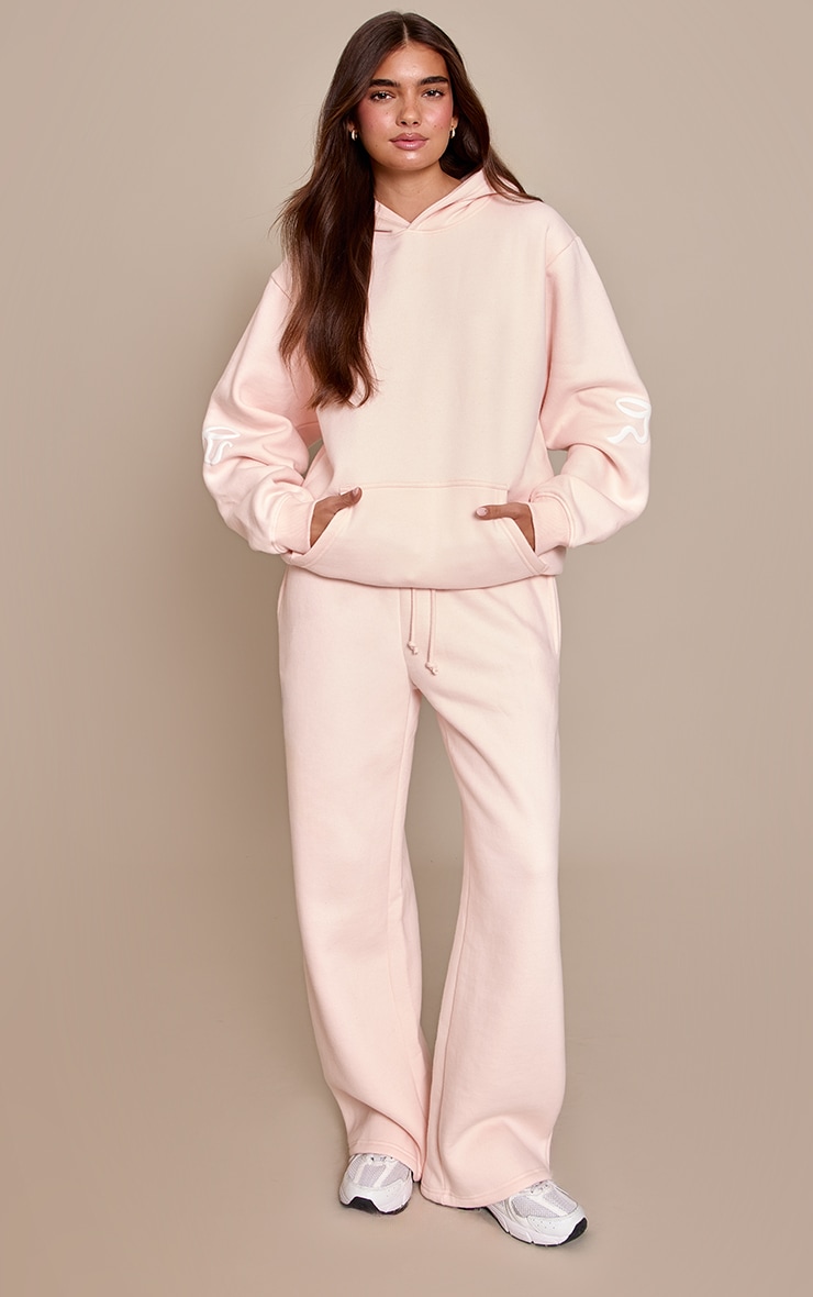 Pink  Bow Puff Print Straight Leg Joggers image 1