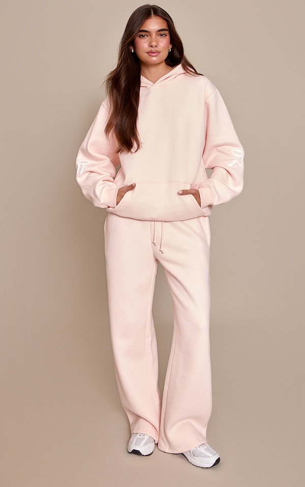 Pink Bow Puff Print Straight Leg Joggers