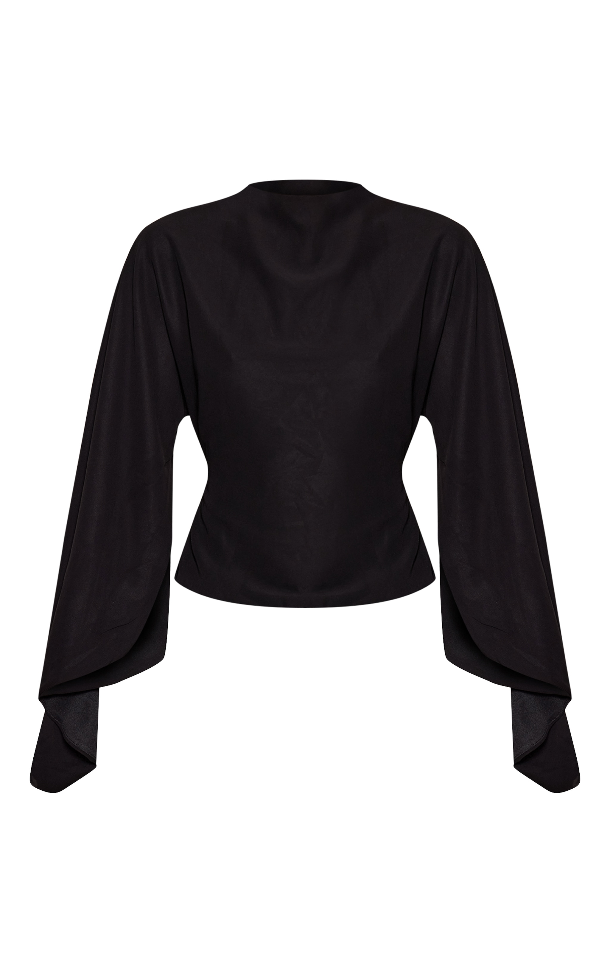 Black Chiffon Back Tie Detail Floaty Top  image 5