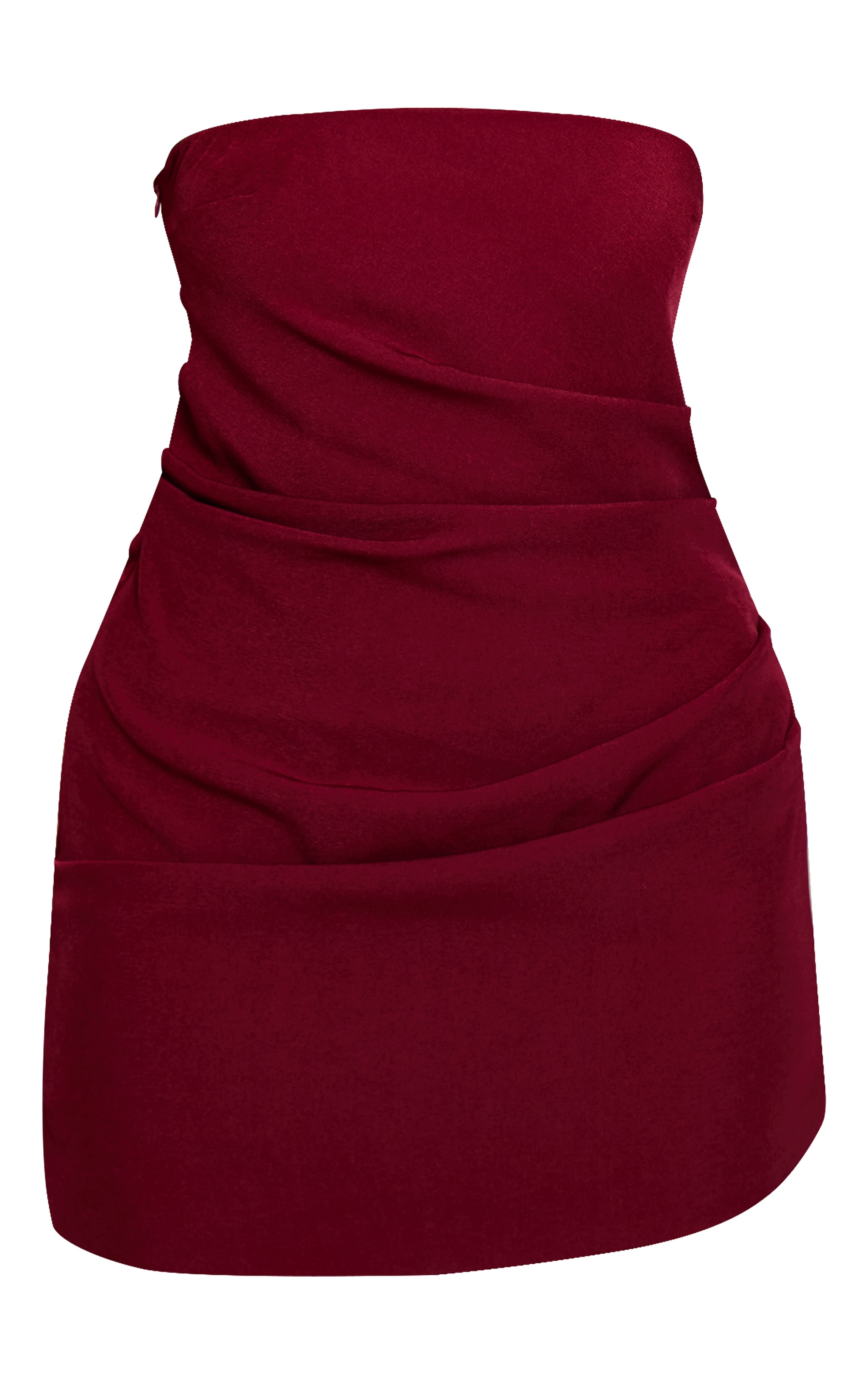 Plum Bandeau Ruched Mini Dress image 5