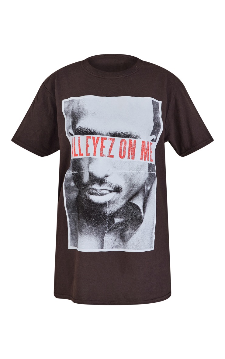 Chocolate Tupac All Eyez On Me Print T Shirt image 5