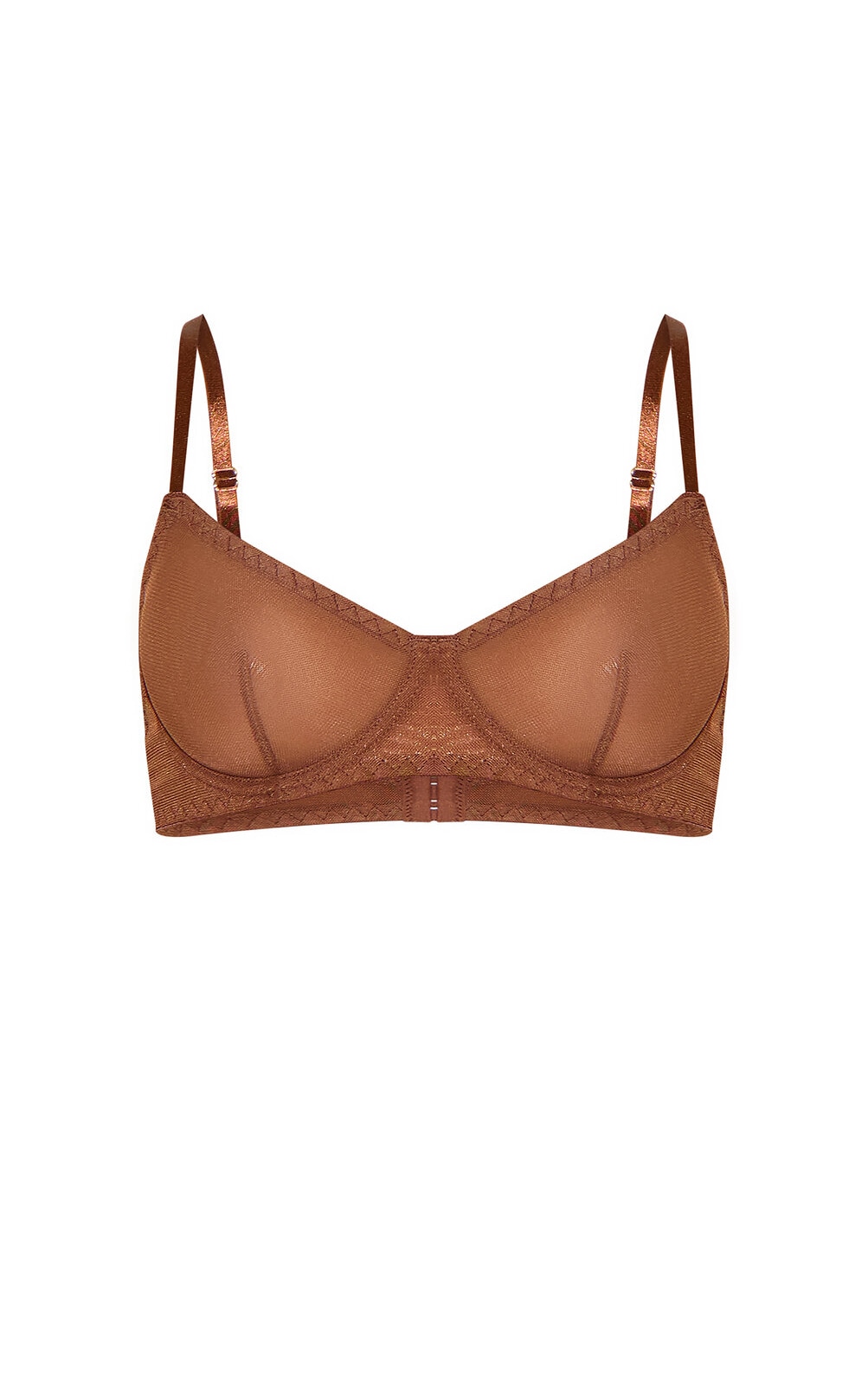 Soutien-gorge en mesh chocolat à armatures image 5