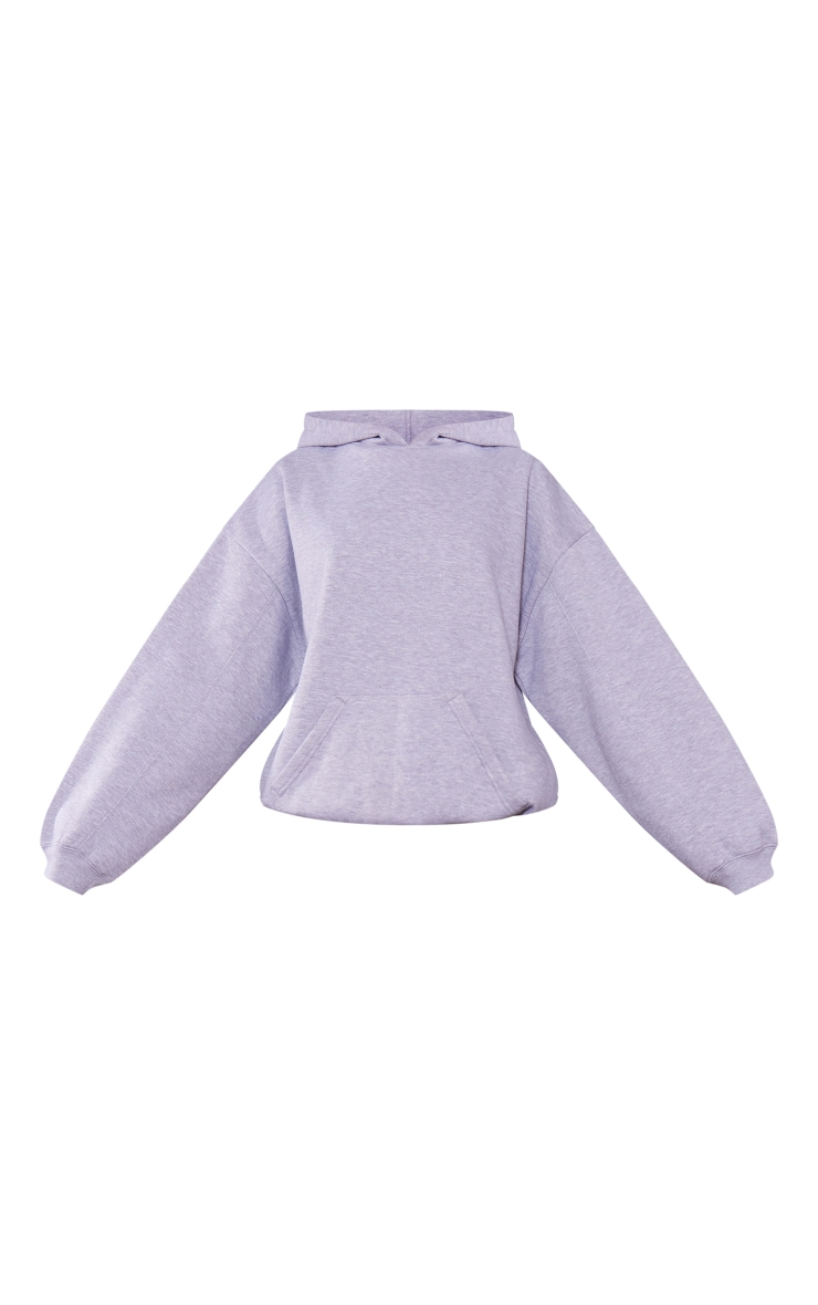 Grey Marl Oversized Elasticated Hem Hoodie image 5