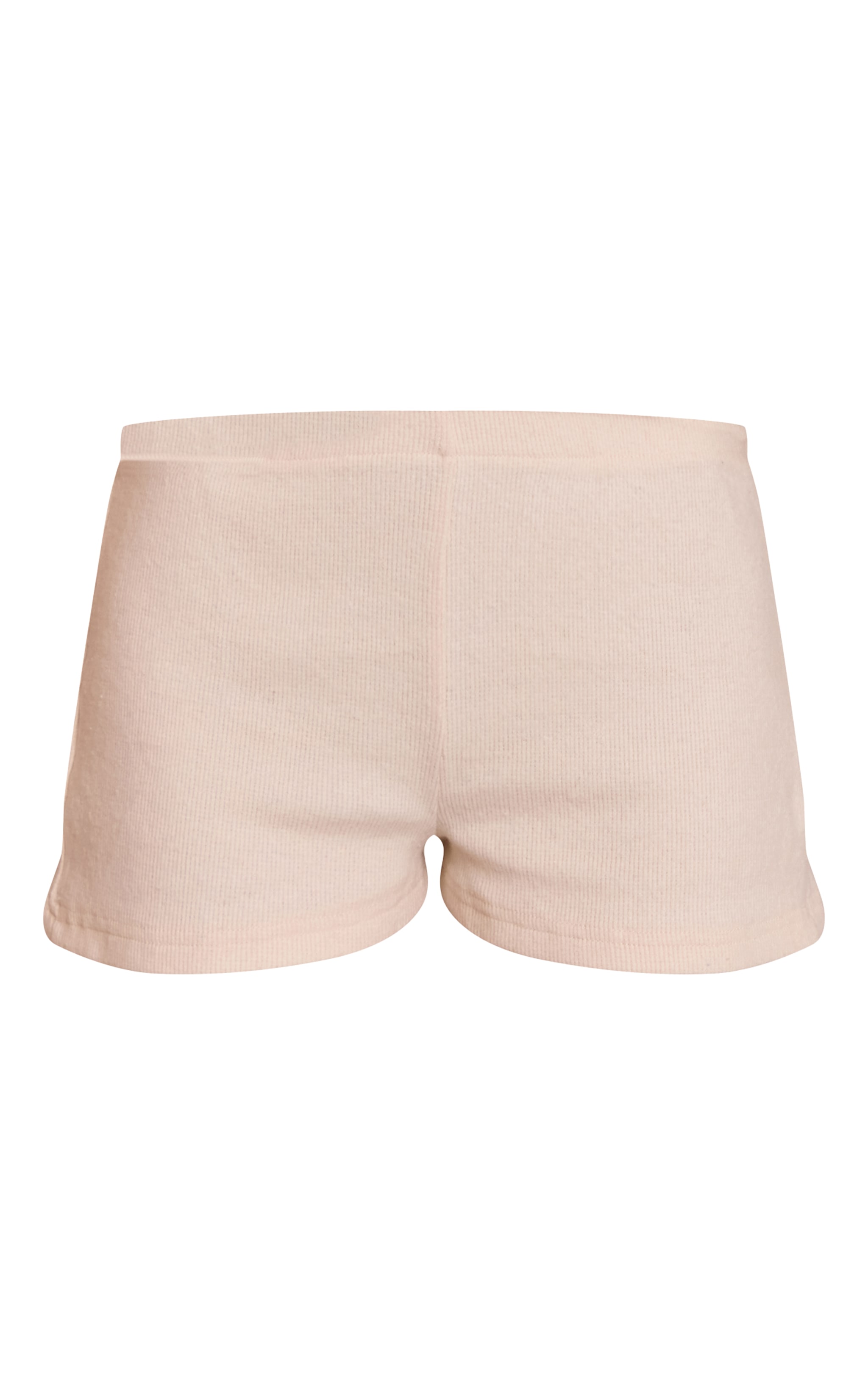 Cream Thick Brushed Rib Hot Pant image 6