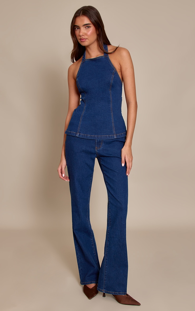 Indigo Tie Back Denim Top image 3