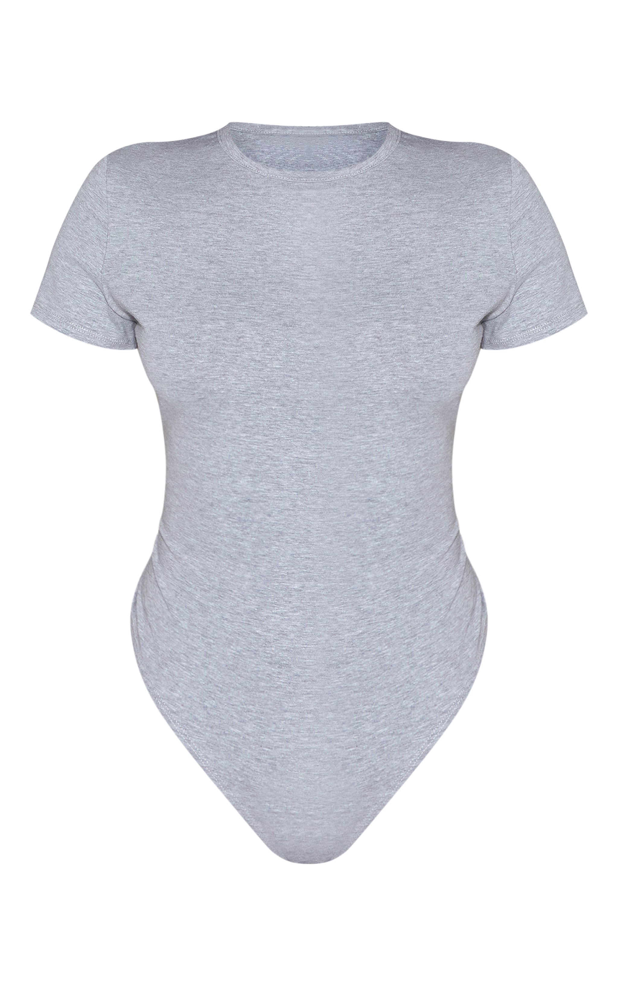 Petite Ash Grey Cotton Crew Neck Short Sleeve Bodysuit image 5