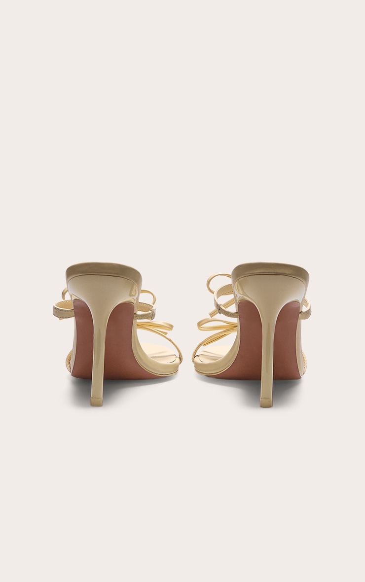 Lemon Pu Round Toe Bow Strap High Stiletto Heeled Mules image 3