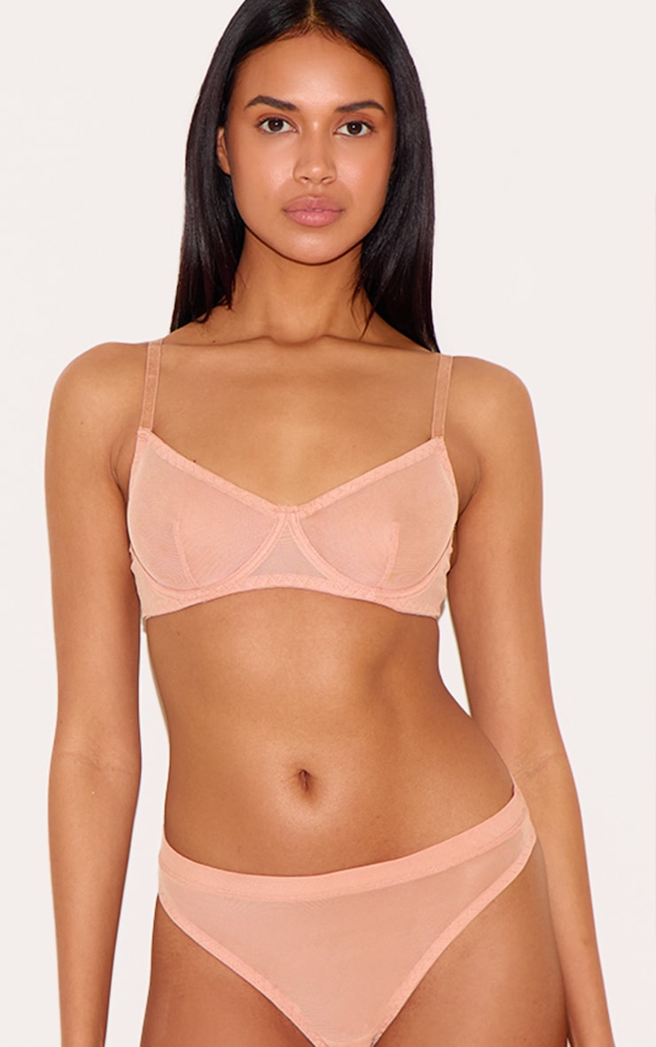 Slip-culotte en mesh nude image 4