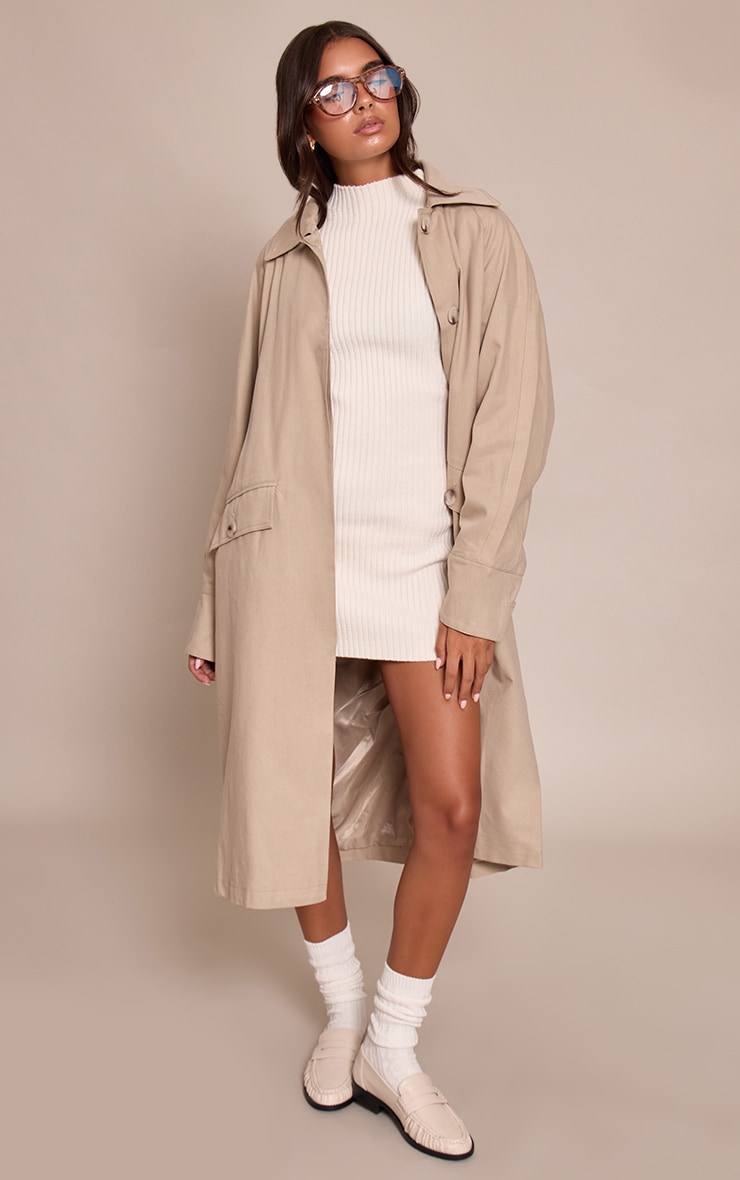 Cream Rib Knitted Dress image 3