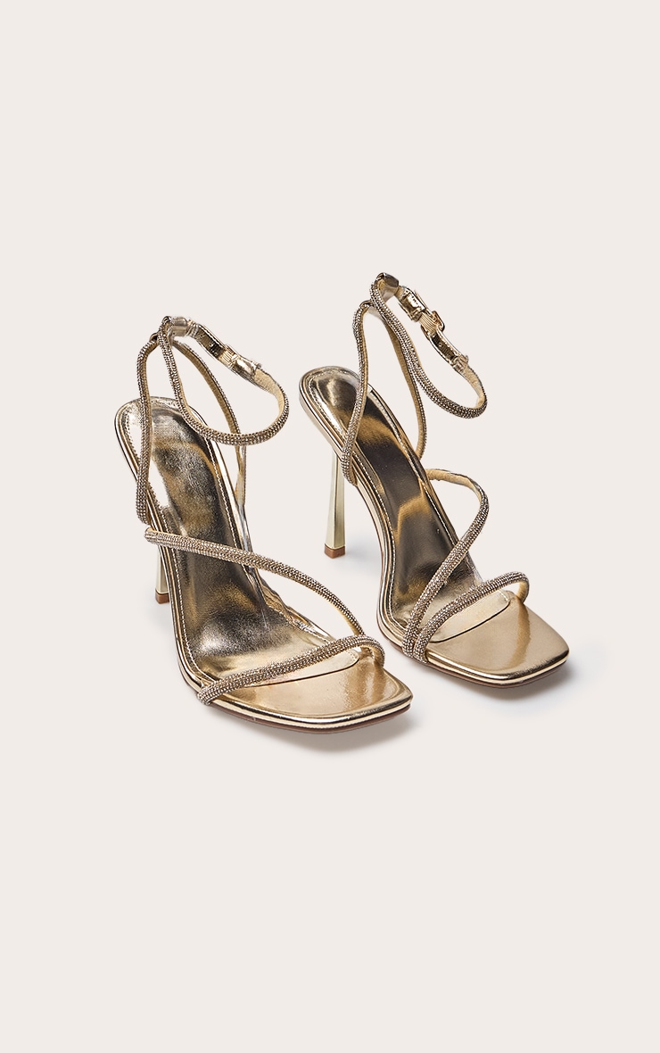 Gold Metallic Hot Fix Heeled Sandal image 2